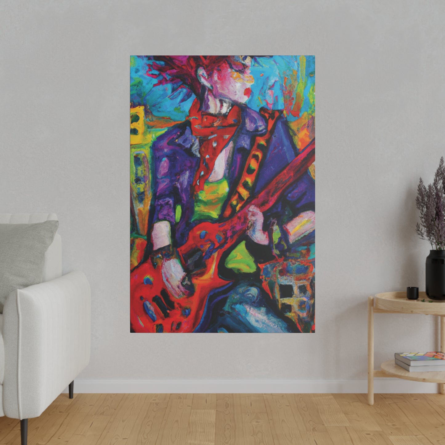 9529Y - Rockstar Oil Painting Style Print | Poster | Home Decor | Wall Art | Music Art | Canvas