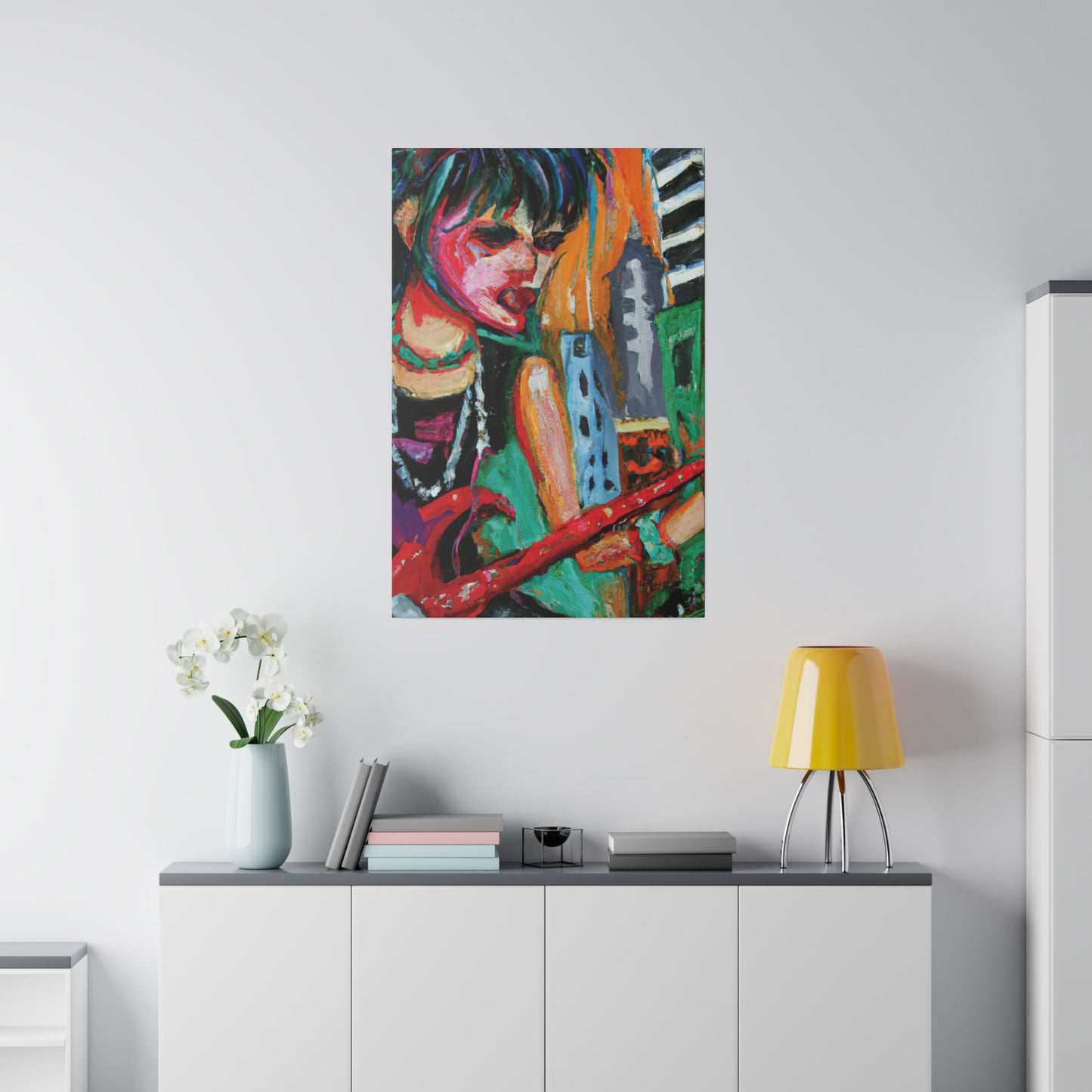 1744R - Rockstar Oil Painting Style Print | Poster | Home Decor | Wall Art | Music Art | Canvas