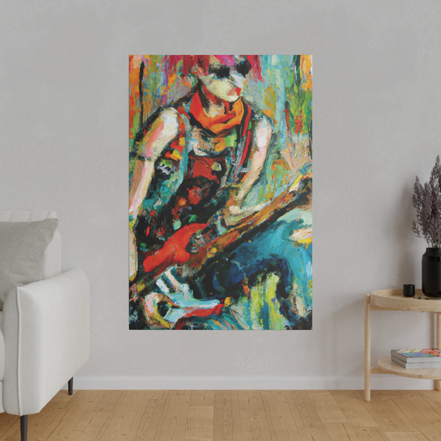 7494M - Rockstar Oil Painting Style Print | Poster | Home Decor | Wall Art | Music Art | Canvas