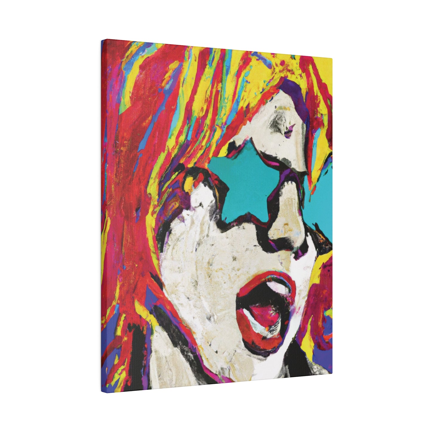 8876G - Rockstar Painting Print | Face | Abstract | Poster | Home Decor | Wall Art | Music Art | Canvas