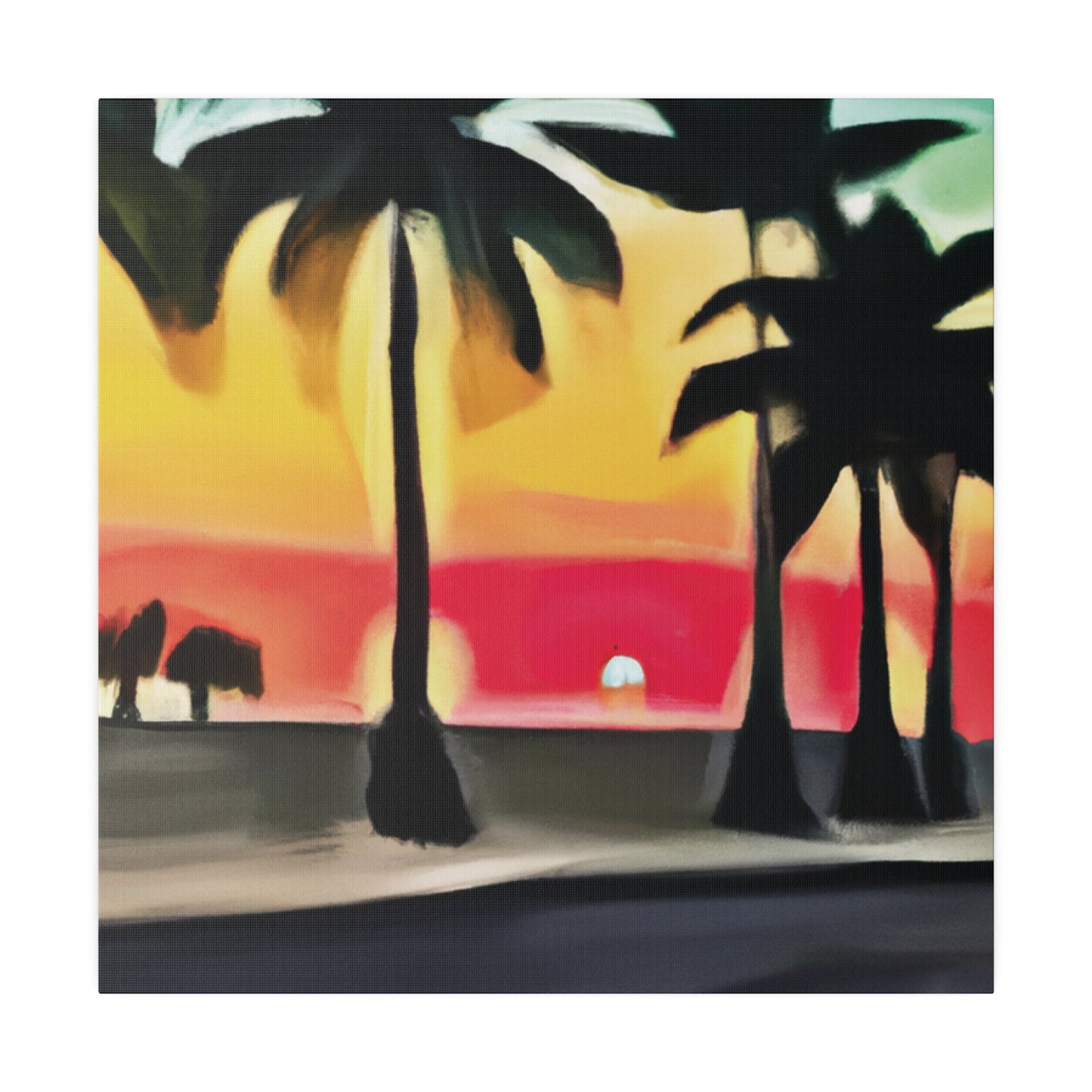 6057U - Miami Beach Sunset Painting Print | Miami | Beach | Sunset | Poster | Home Decor | Wall Art | Canvas