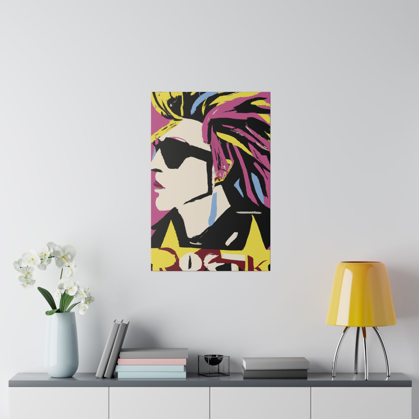 6201W - Rockstar Painting Print | Face | Abstract | Poster | Home Decor | Wall Art | Music Art | Canvas