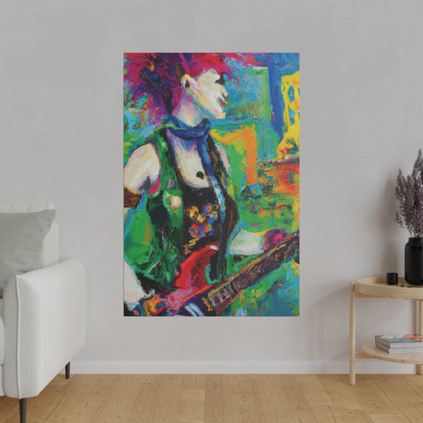 3467C - Rockstar Oil Painting Style Print | Poster | Home Decor | Wall Art | Music Art | Canvas