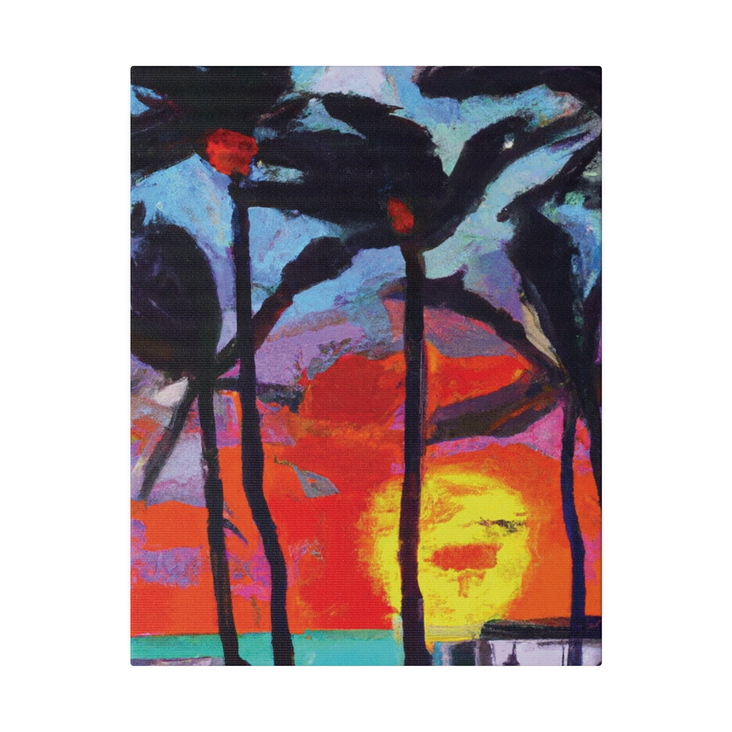 8407Q - Miami Beach Sunset Painting Print | Miami | Beach | Sunset | Poster | Home Decor | Wall Art | Canvas