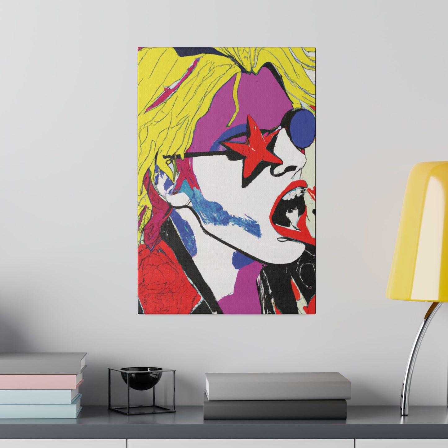 7531H - Rockstar Painting Print | Face | Abstract | Poster | Home Decor | Wall Art | Music Art | Canvas