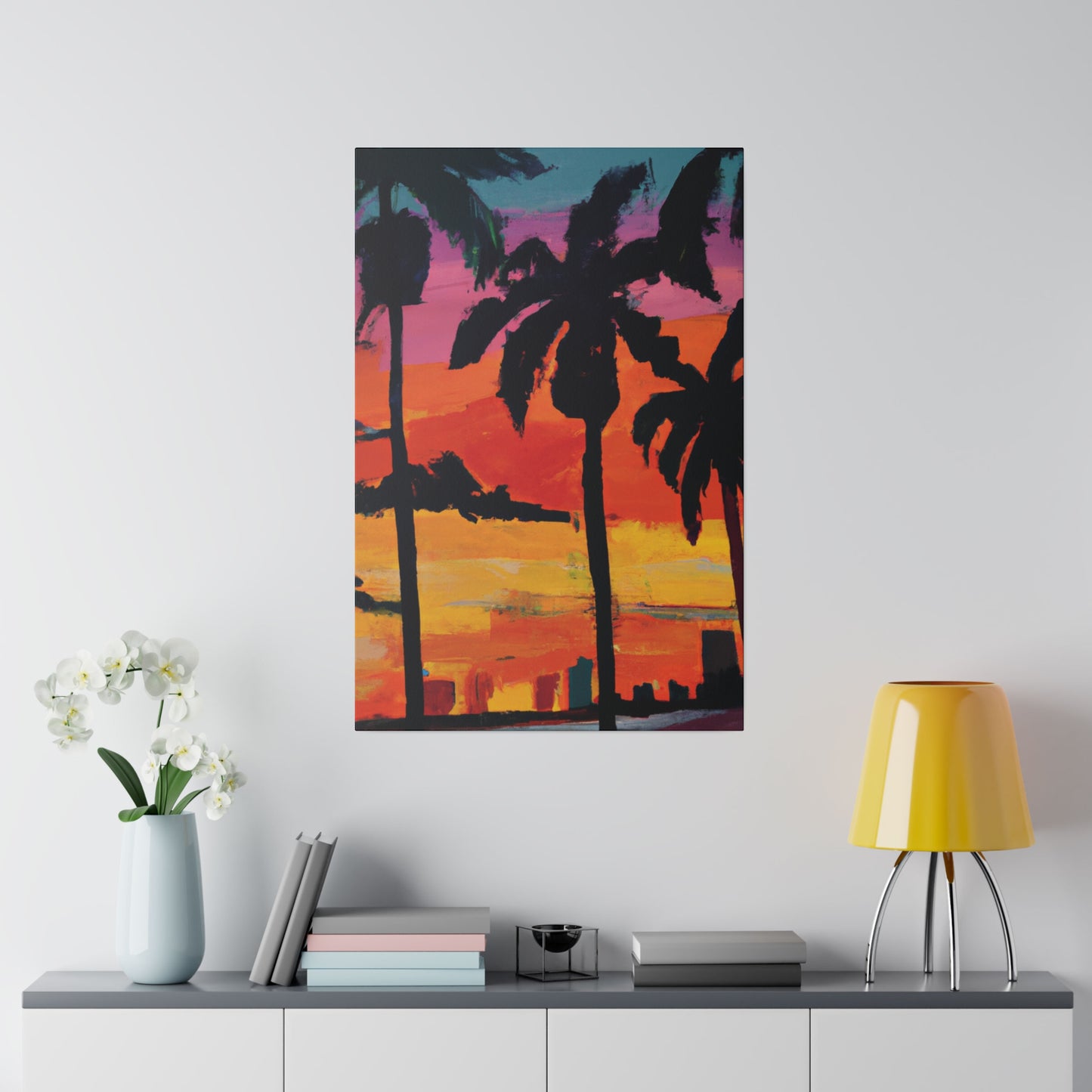 7389S - Miami Beach Sunset Painting Print | Miami | Beach | Sunset | Poster | Home Decor | Wall Art | Canvas