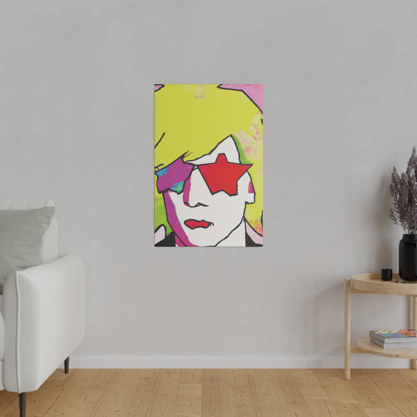 7452F - Rockstar Painting Print | Face | Abstract | Poster | Home Decor | Wall Art | Music Art | Canvas