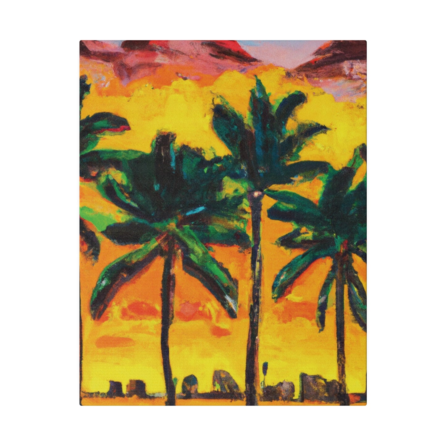 3622W - Miami Beach Sunset Painting Print | Miami | Beach | Sunset | Poster | Home Decor | Wall Art | Canvas