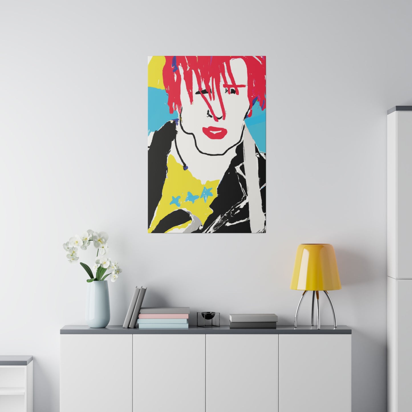 6346F - Rockstar Painting Print | Face | Abstract | Poster | Home Decor | Wall Art | Music Art | Canvas