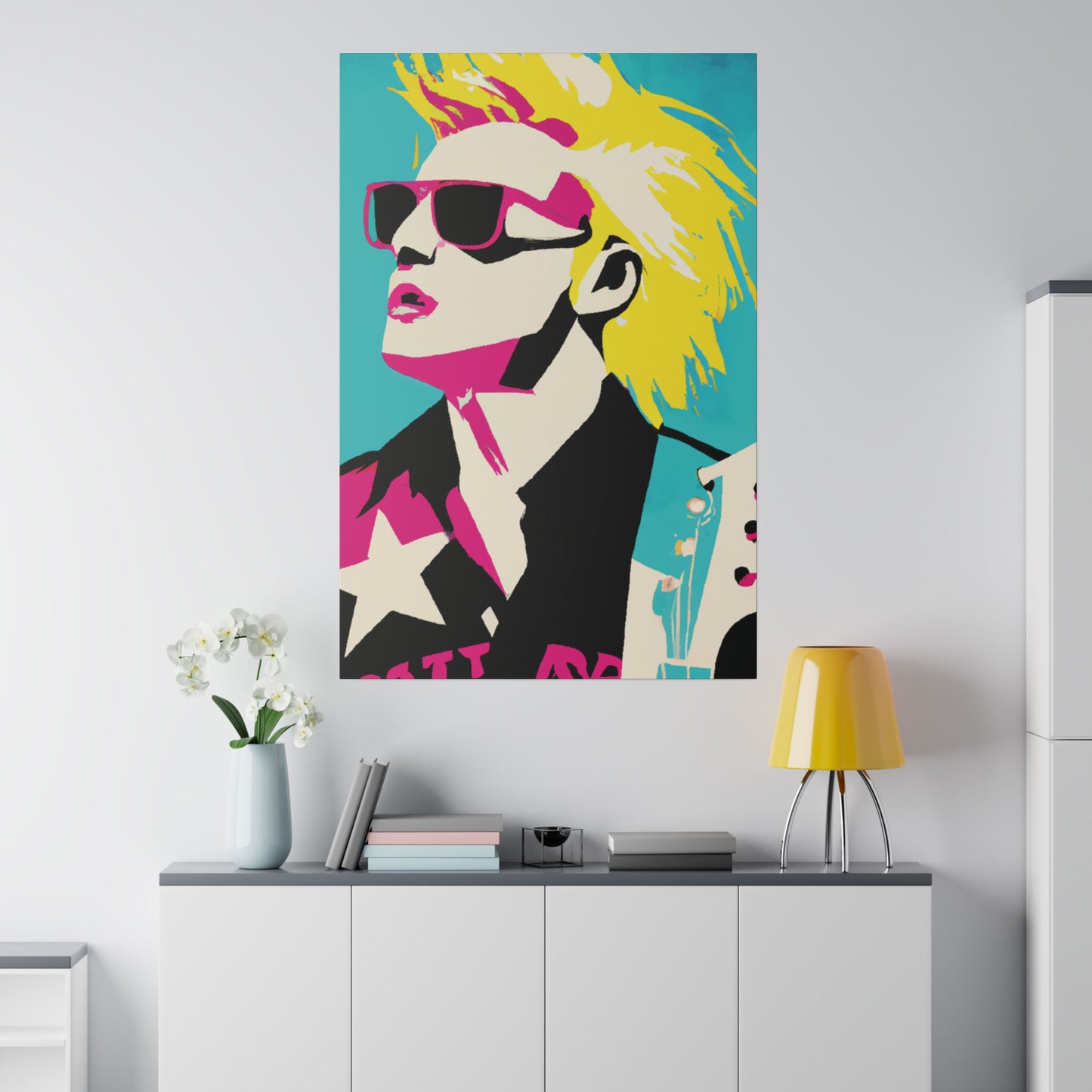 7309X - Rockstar Painting Print | Face | Abstract | Poster | Home Decor | Wall Art | Music Art | Canvas