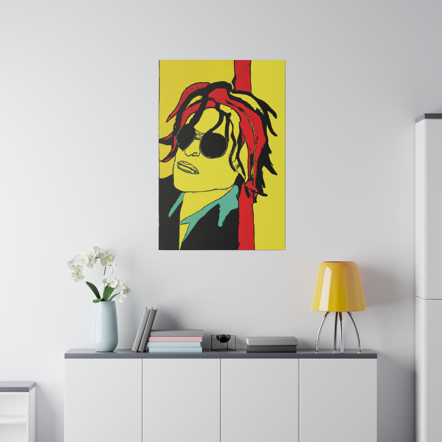 4551W - Rockstar Painting Print | Face | Abstract | Poster | Home Decor | Wall Art | Music Art | Canvas