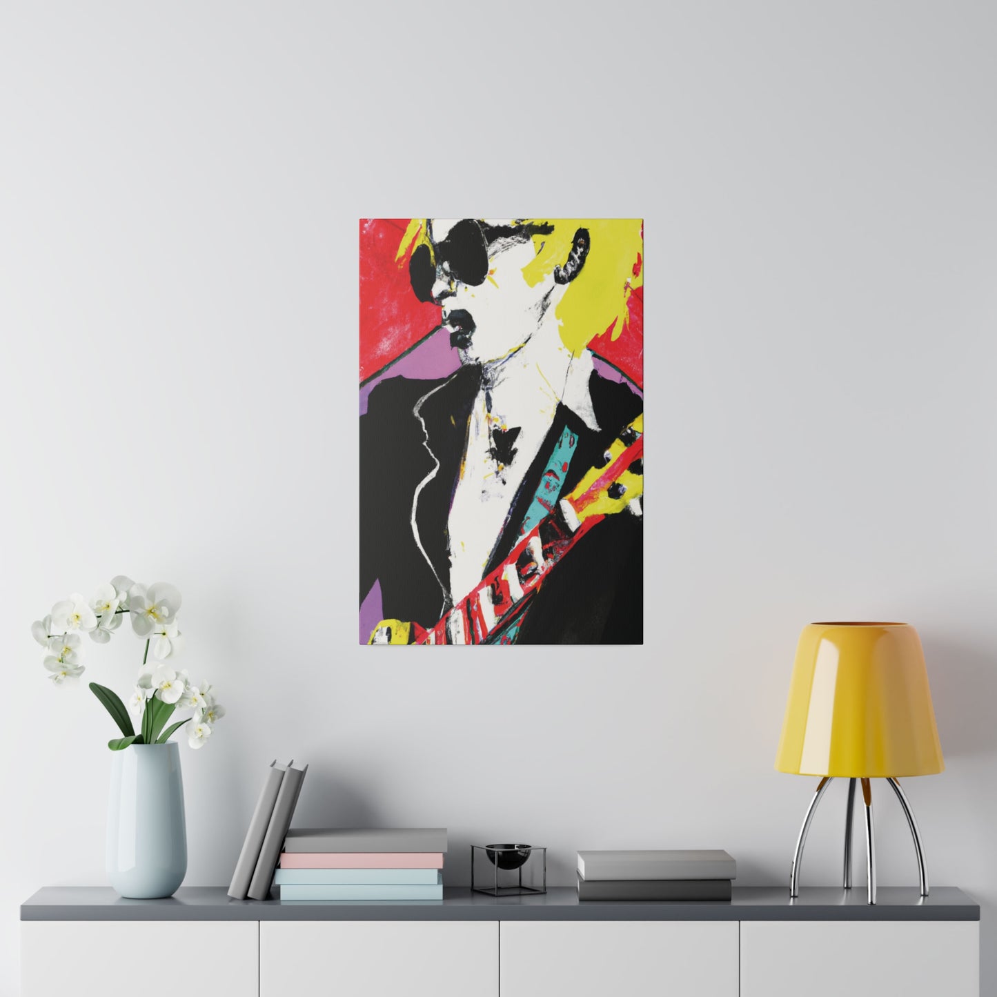 3073T - Rockstar Painting Print | Face | Abstract | Poster | Home Decor | Wall Art | Music Art | Canvas