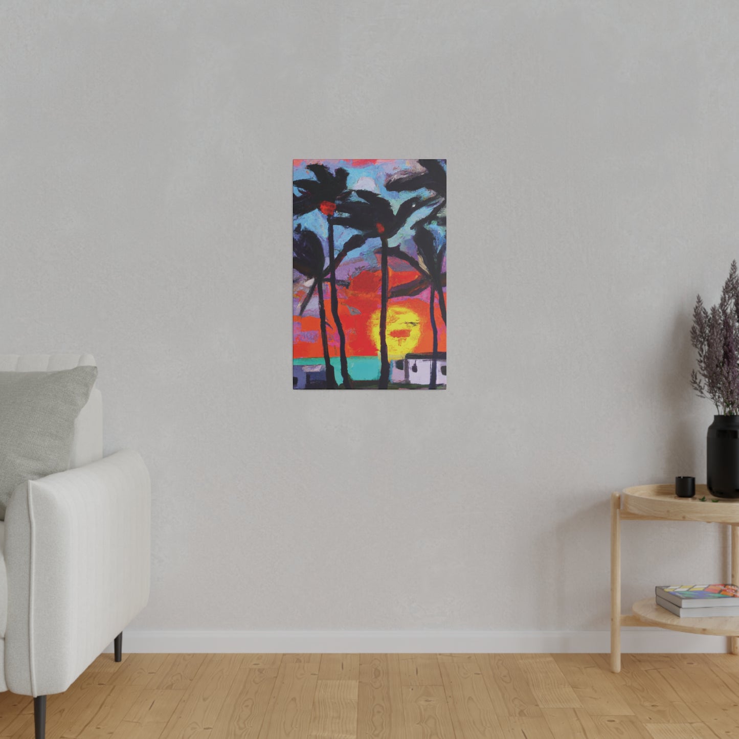 8407Q - Miami Beach Sunset Painting Print | Miami | Beach | Sunset | Poster | Home Decor | Wall Art | Canvas