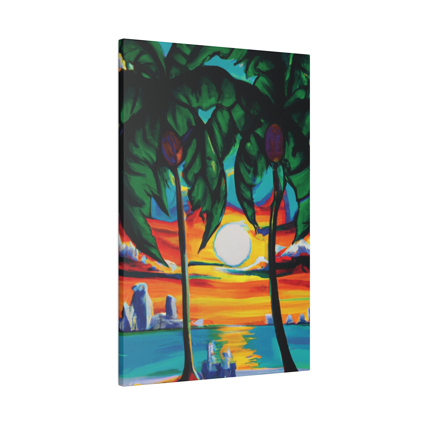 7643V - Miami Beach Sunset Painting Print | Miami | Beach | Sunset | Poster | Home Decor | Wall Art | Canvas