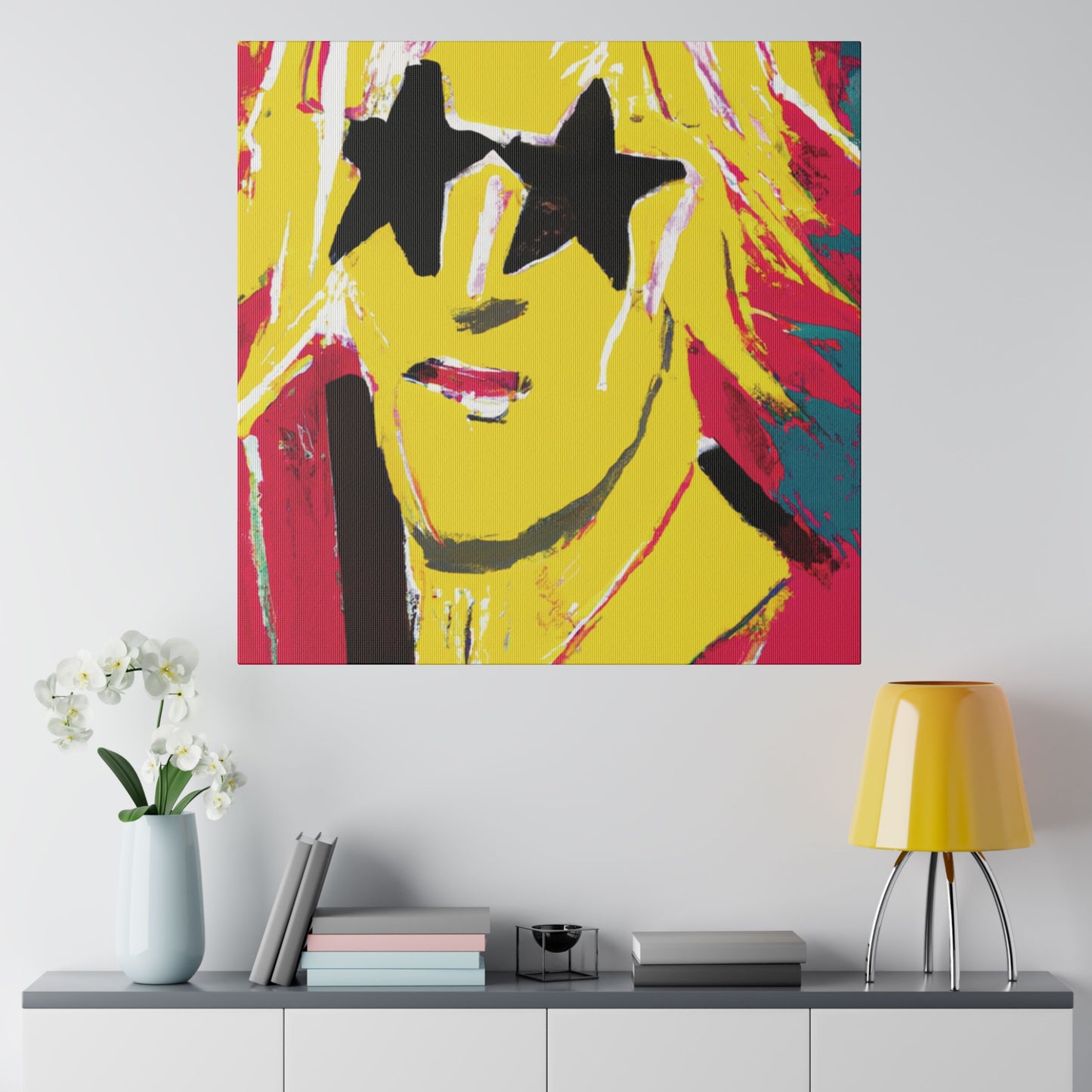 5263T - Rockstar Painting Print | Face | Abstract | Poster | Home Decor | Wall Art | Music Art | Canvas