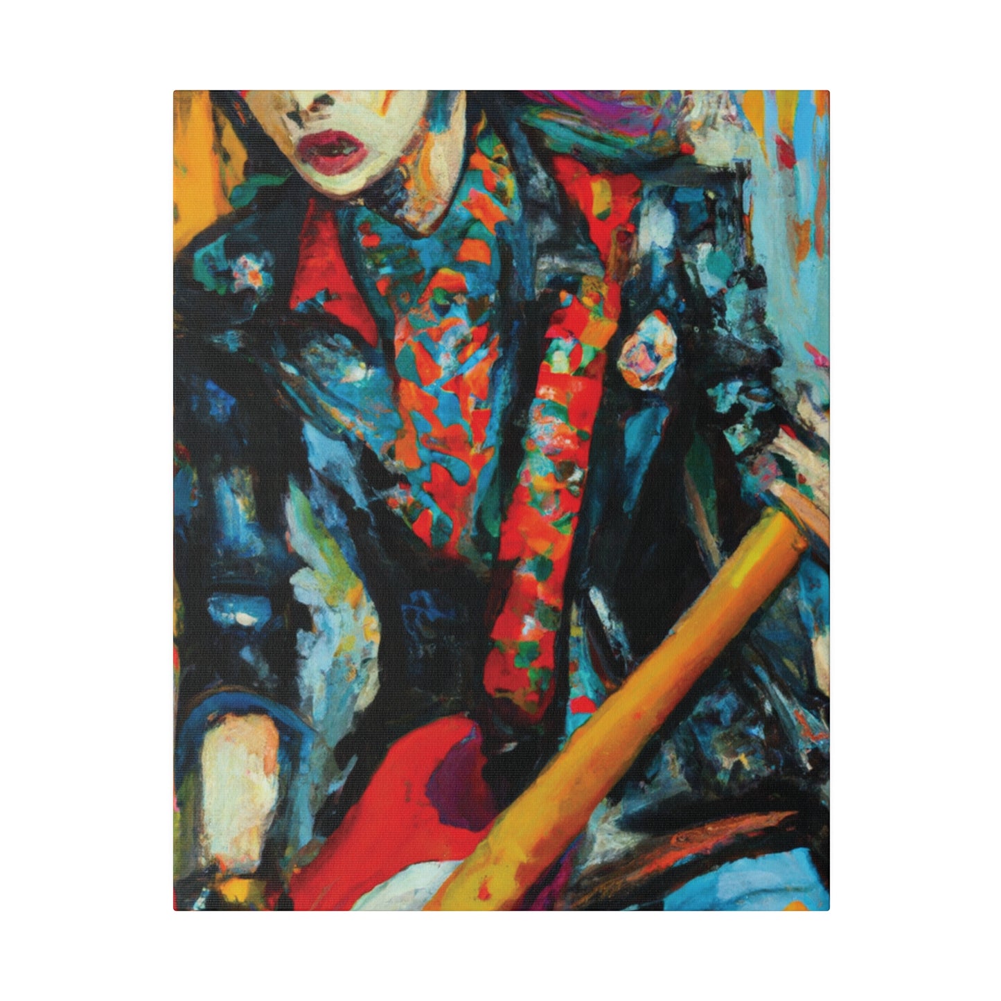 9697B - Rockstar Oil Painting Style Print | Poster | Home Decor | Wall Art | Music Art | Canvas