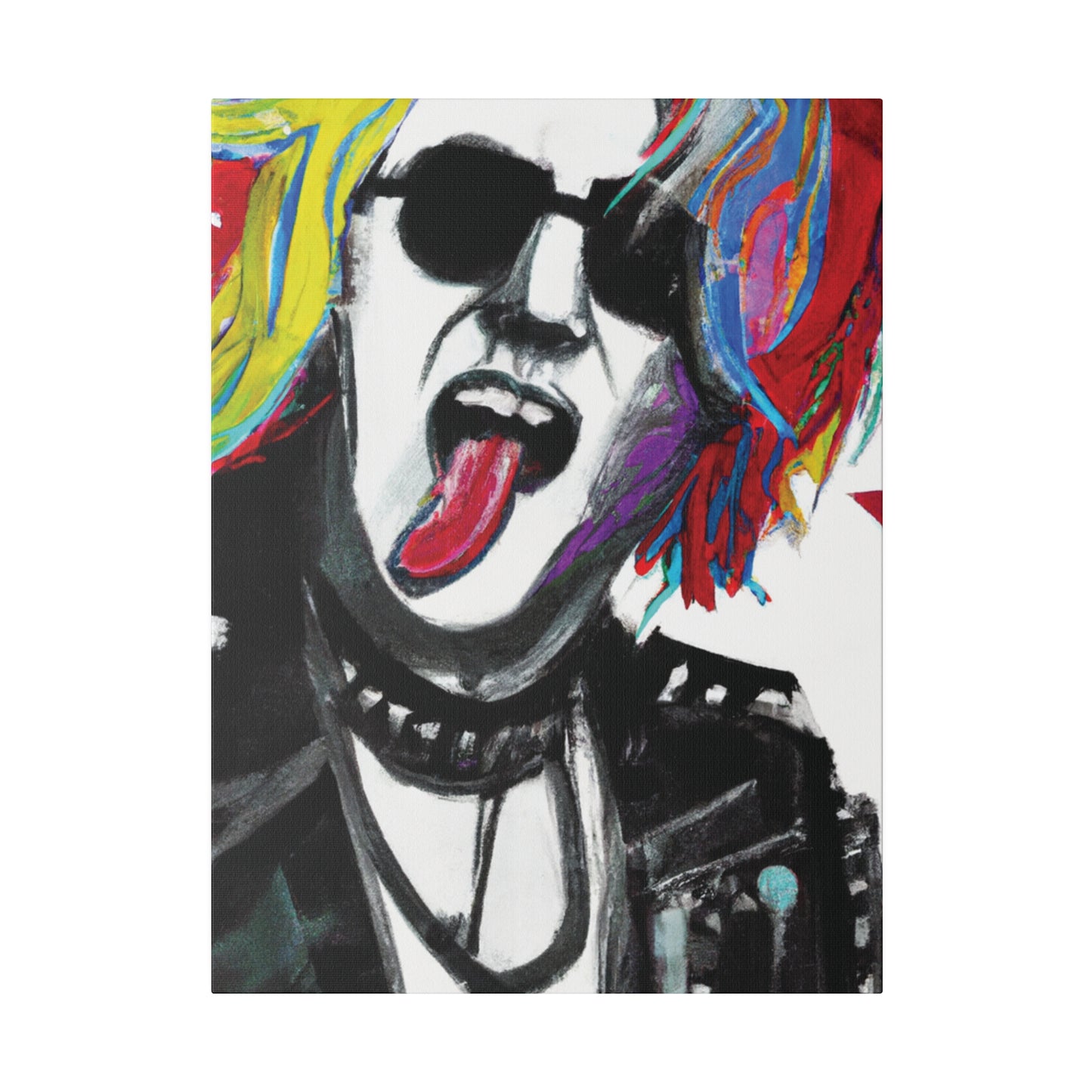 5679K - Rockstar Painting Print | Face | Abstract | Poster | Home Decor | Wall Art | Music Art | Canvas