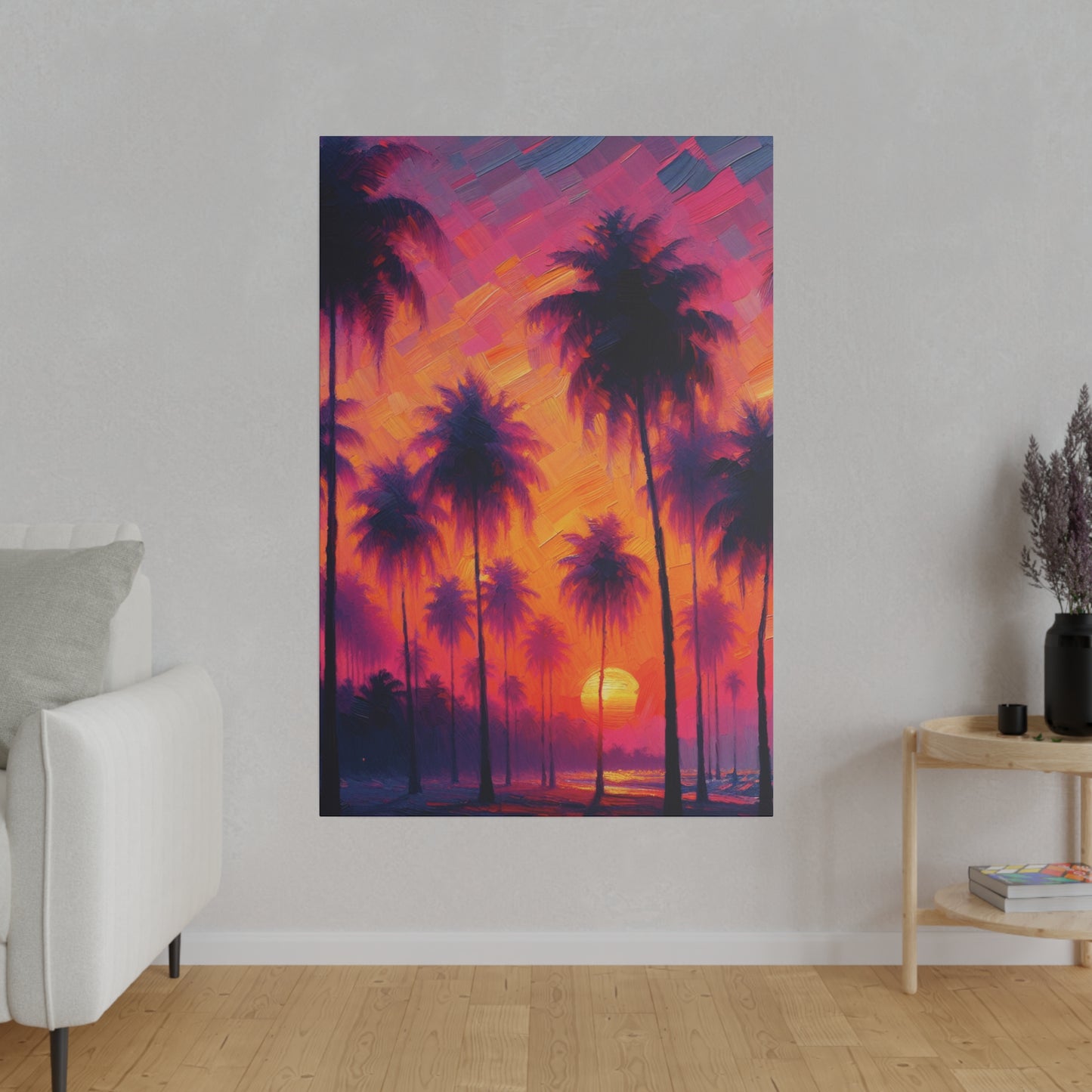 5427H - miami beach art, sunset background, ocean art work, beach art work, sunset designs, miami beach painting, miami beach print