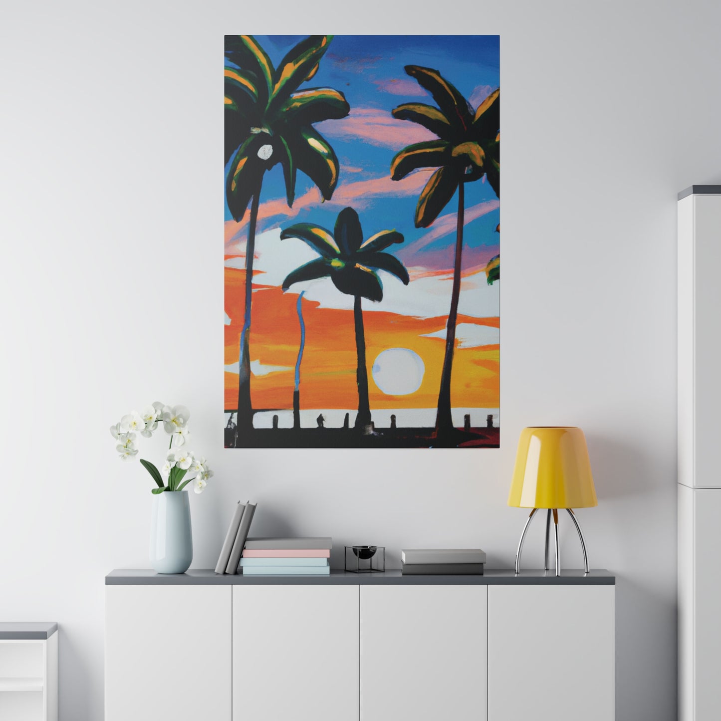 7745G - Miami Beach Sunset Painting Print | Miami | Beach | Sunset | Poster | Home Decor | Wall Art | Canvas