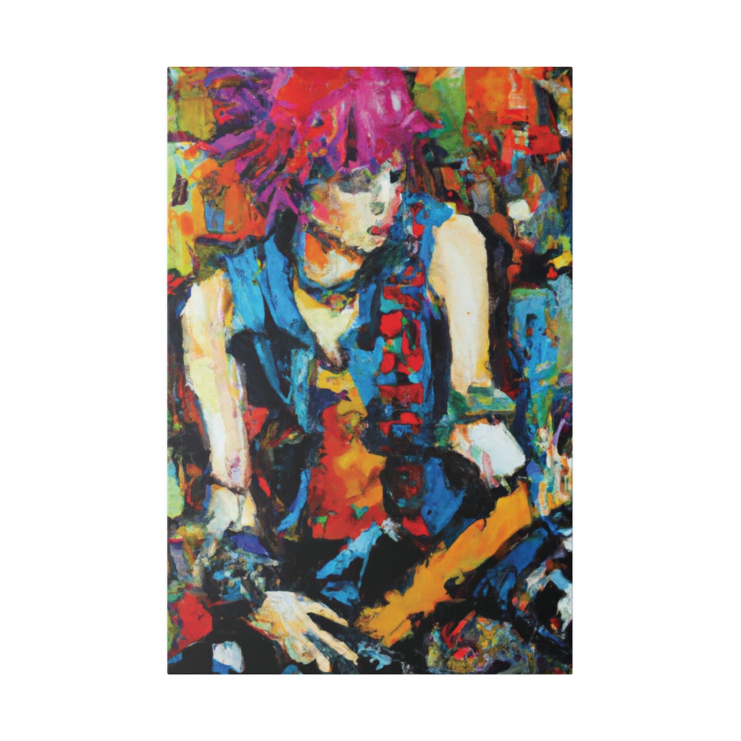 5373K - Rockstar Oil Painting Style Print | Poster | Home Decor | Wall Art | Music Art | Canvas