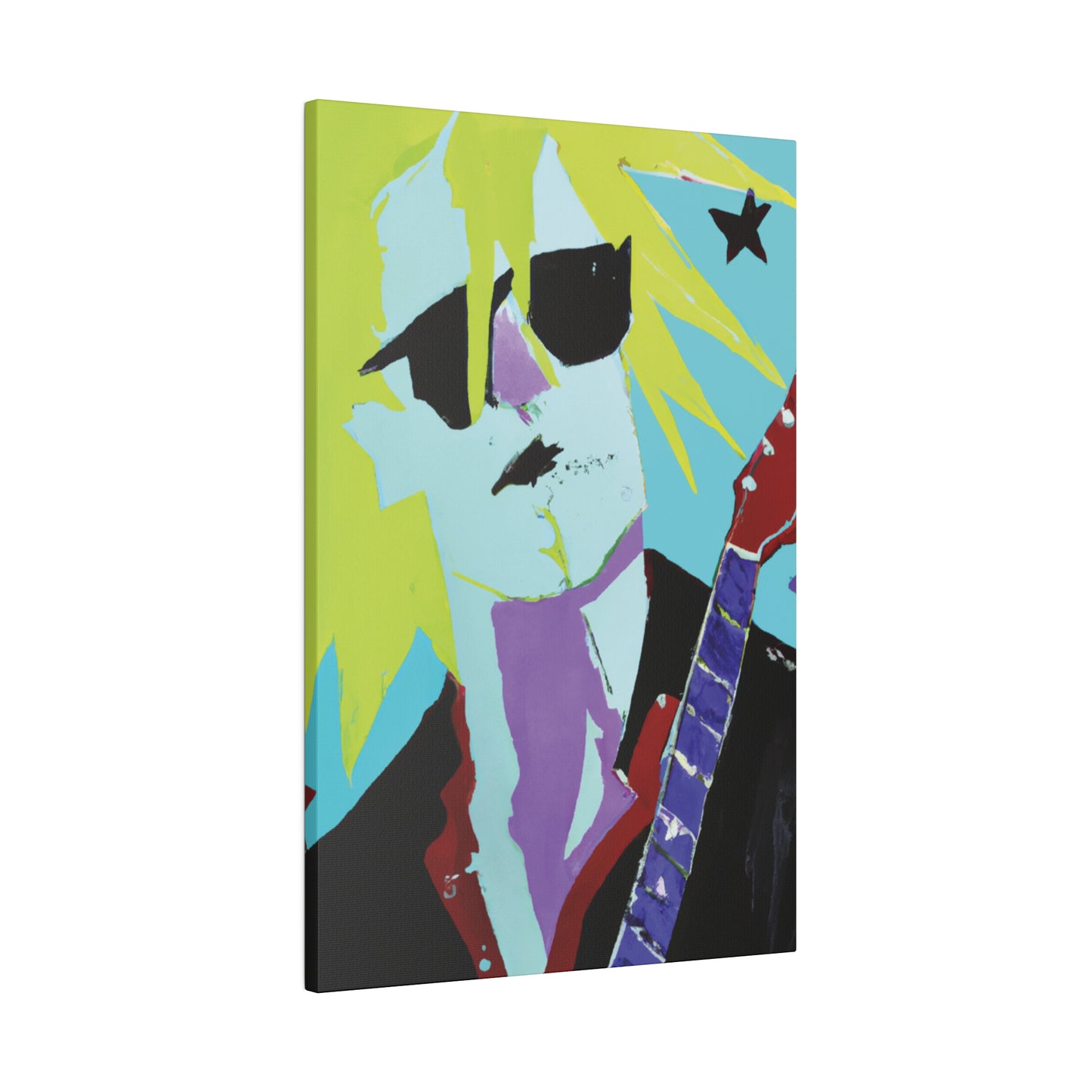 8267F - Rockstar Painting Print | Face | Abstract | Poster | Home Decor | Wall Art | Music Art | Canvas