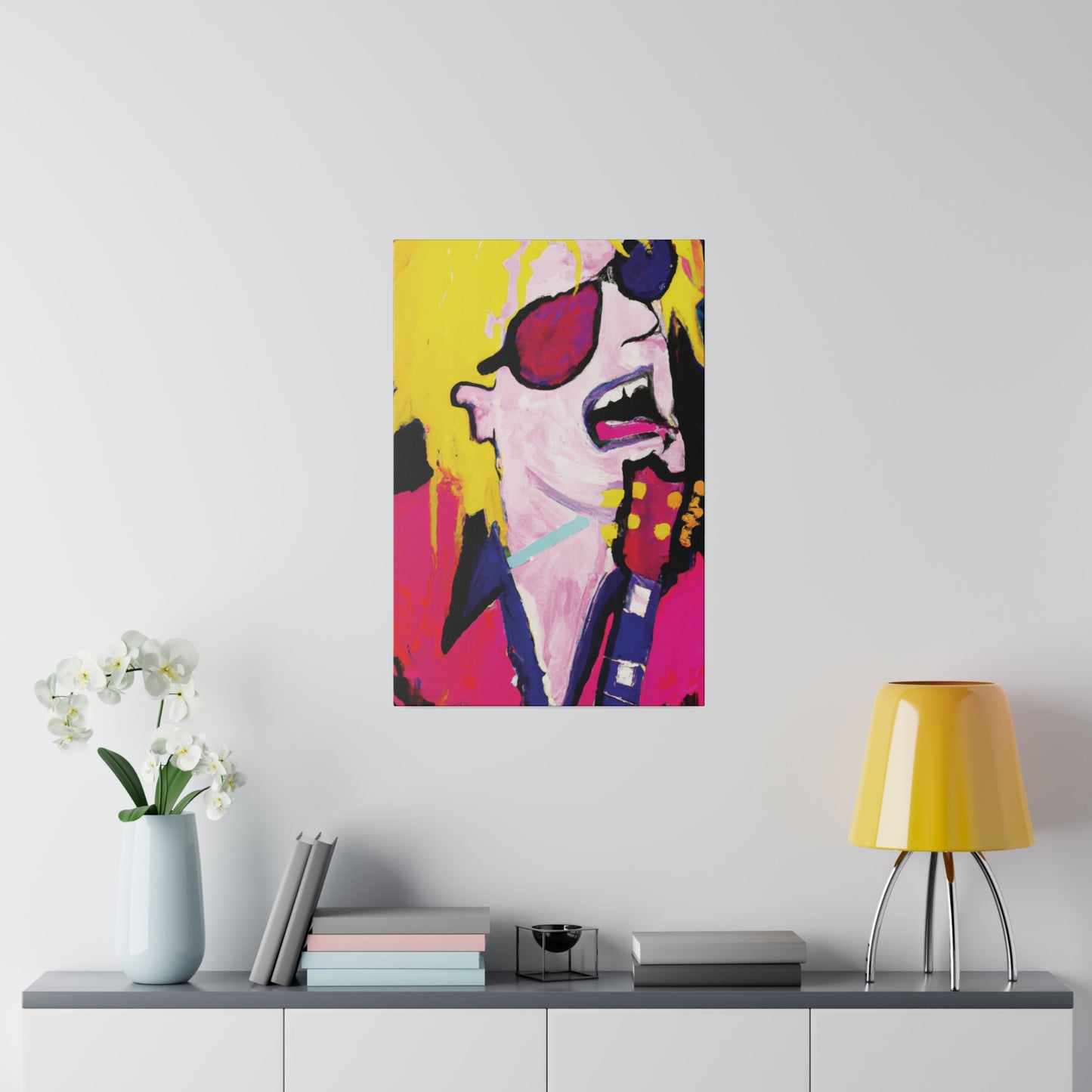 5843S - Rockstar Painting Print | Face | Abstract | Poster | Home Decor | Wall Art | Music Art | Canvas