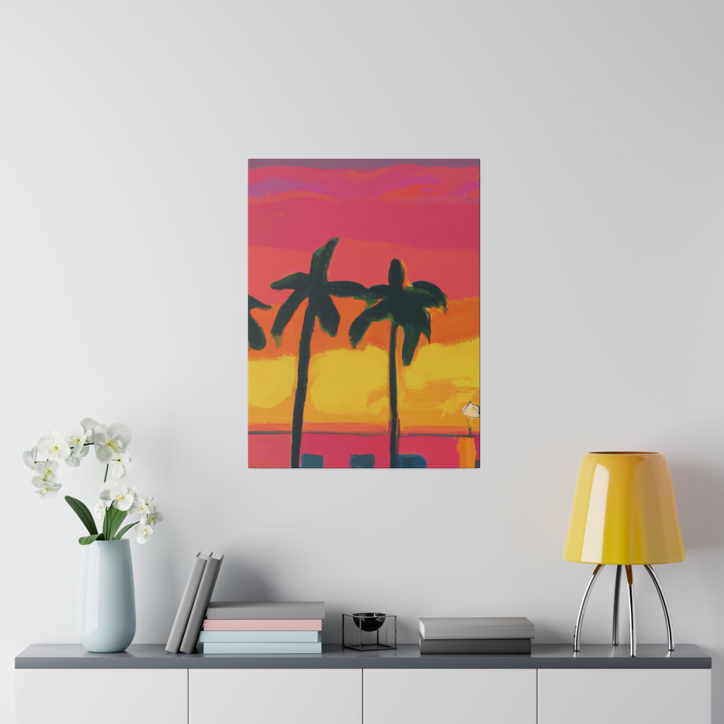 9642Q - Miami Beach Sunset Painting Print | Miami | Beach | Sunset | Poster | Home Decor | Wall Art | Canvas