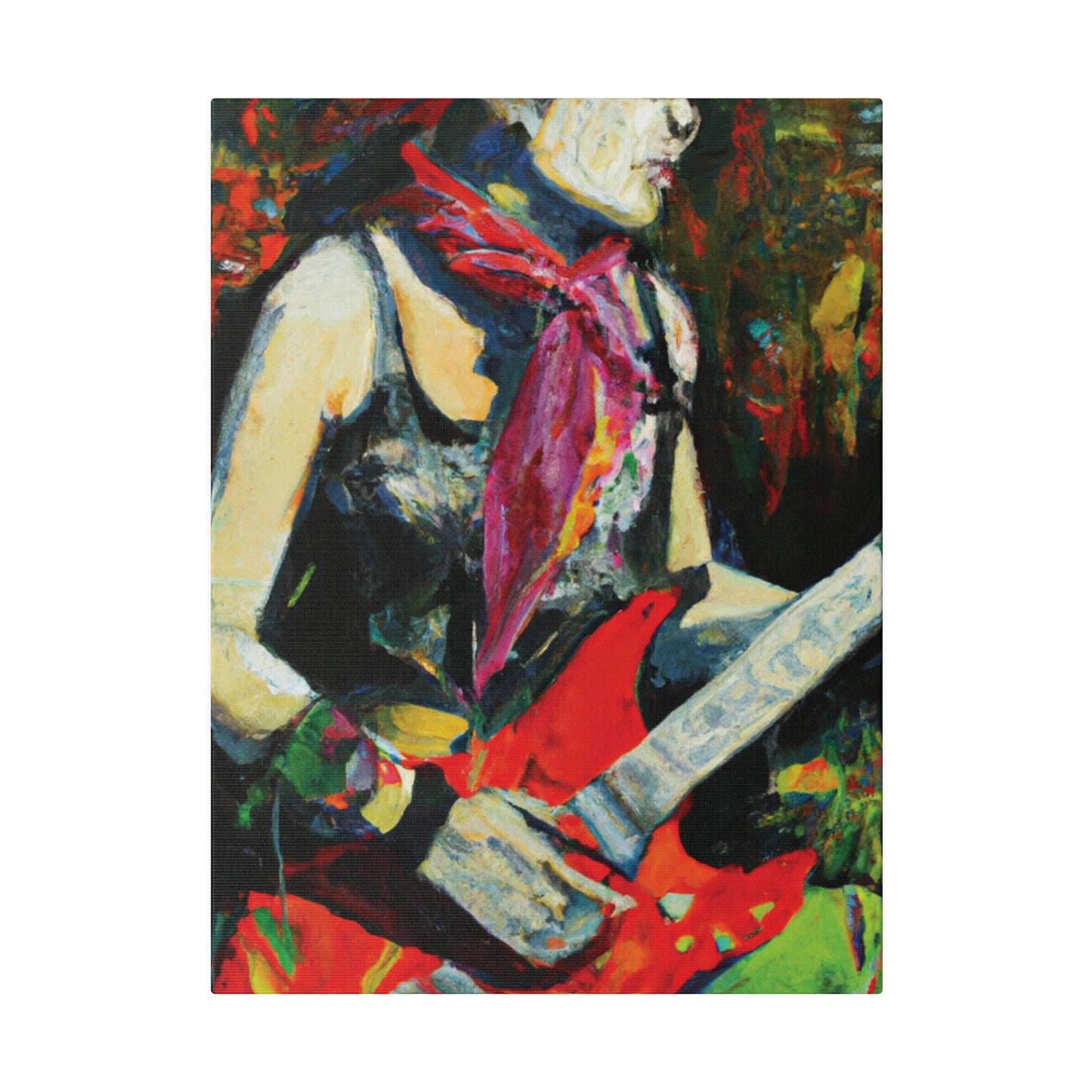 7203Q - Rockstar Oil Painting Style Print | Poster | Home Decor | Wall Art | Music Art | Canvas