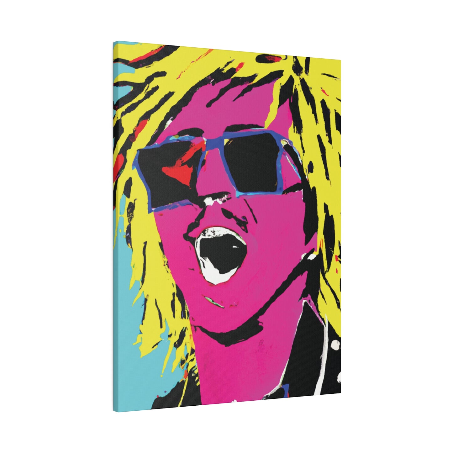 8376W - Rockstar Painting Print | Face | Abstract | Poster | Home Decor | Wall Art | Music Art | Canvas