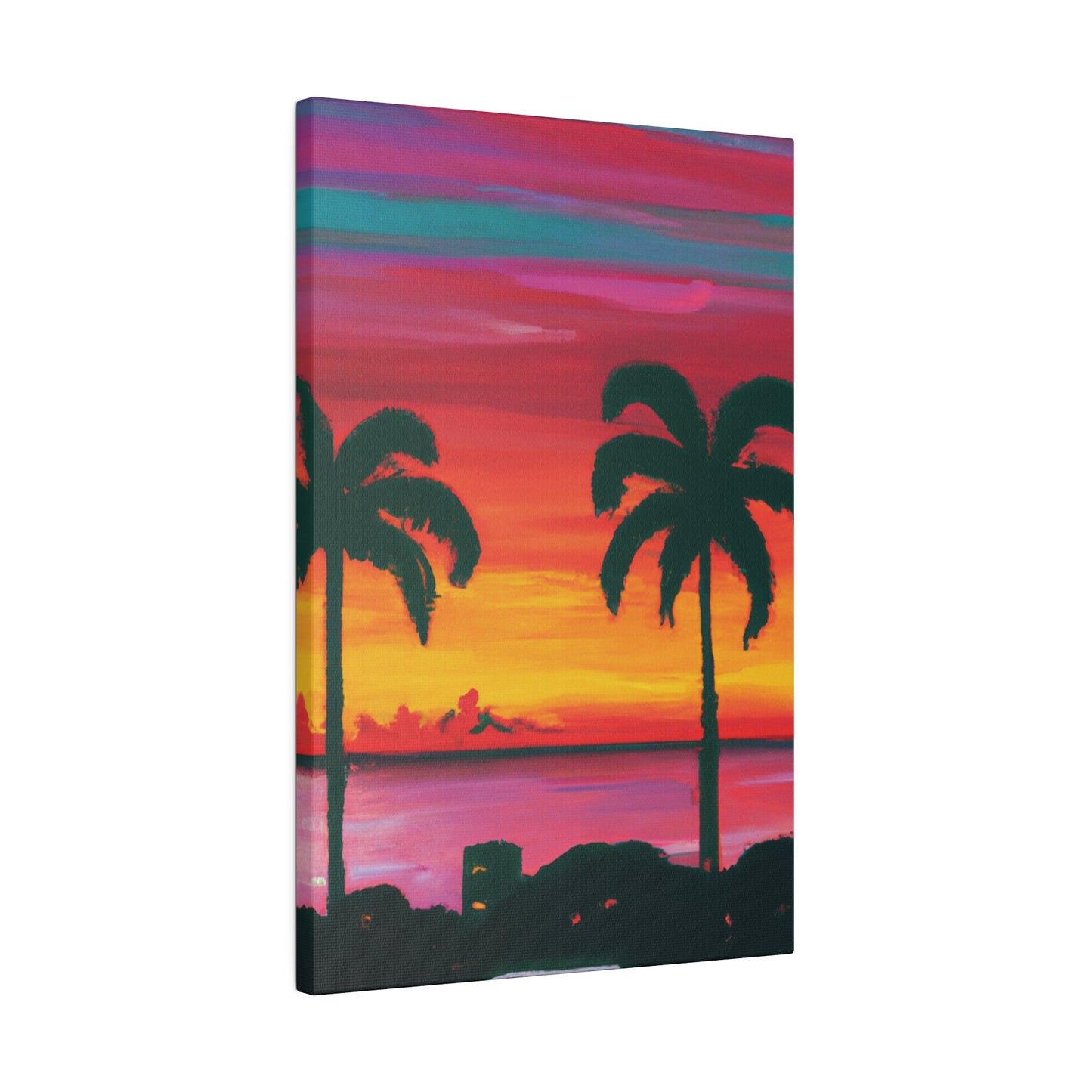 3275A - Miami Beach Sunset Painting Print | Miami | Beach | Sunset | Poster | Home Decor | Wall Art | Canvas