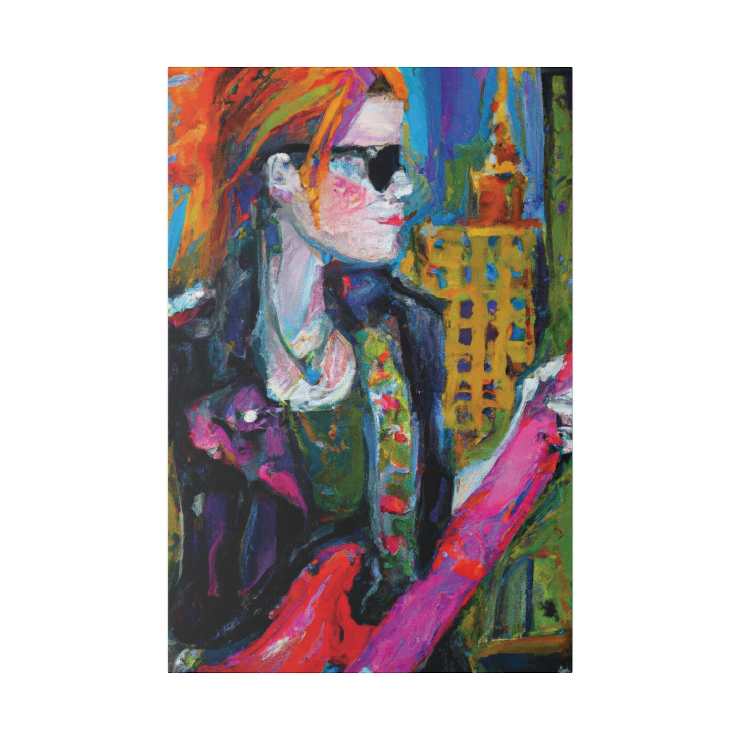 9503W - Rockstar Oil Painting Style Print | Poster | Home Decor | Wall Art | Music Art | Canvas