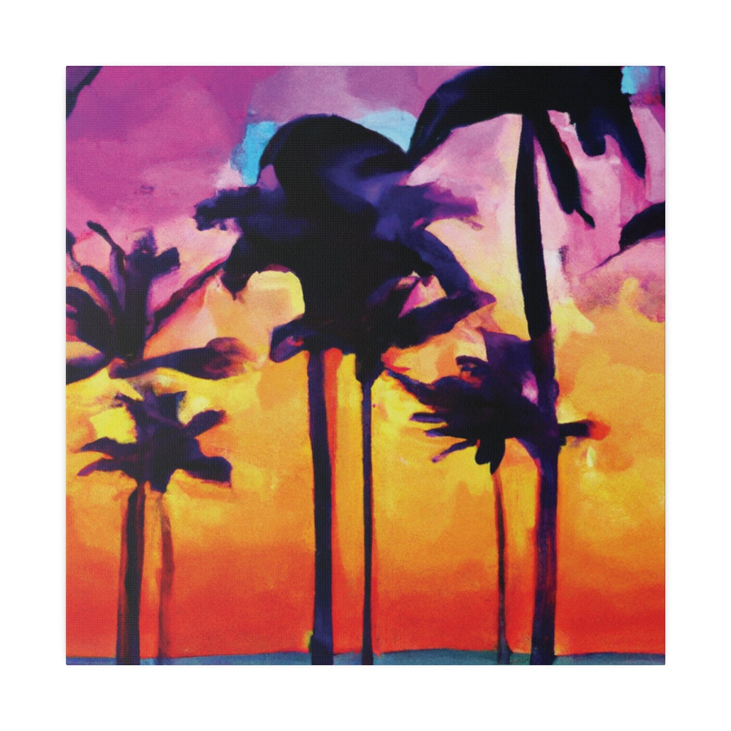 9824V - Miami Beach Sunset Painting Print | Miami | Beach | Sunset | Poster | Home Decor | Wall Art | Canvas