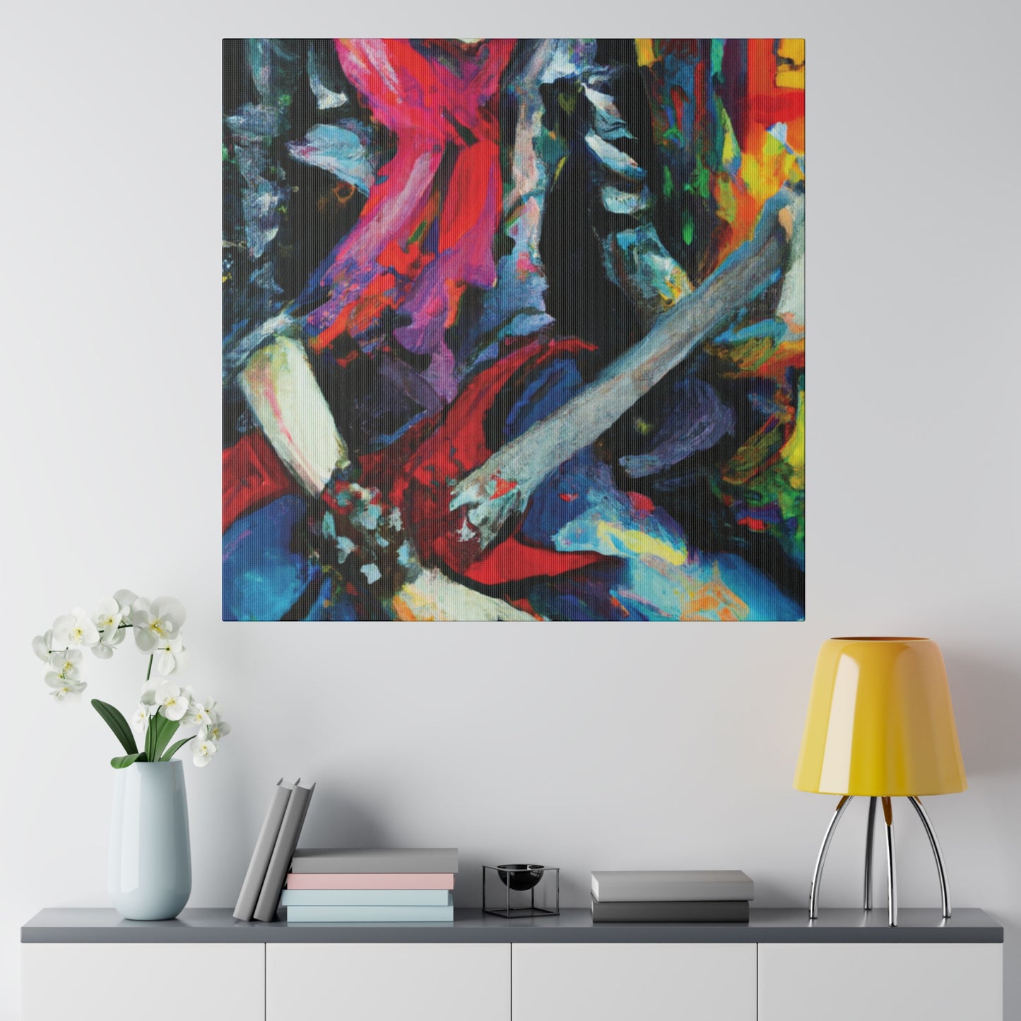 834A - Rockstar Oil Painting Style Print | Poster | Home Decor | Wall Art | Music Art | Canvas