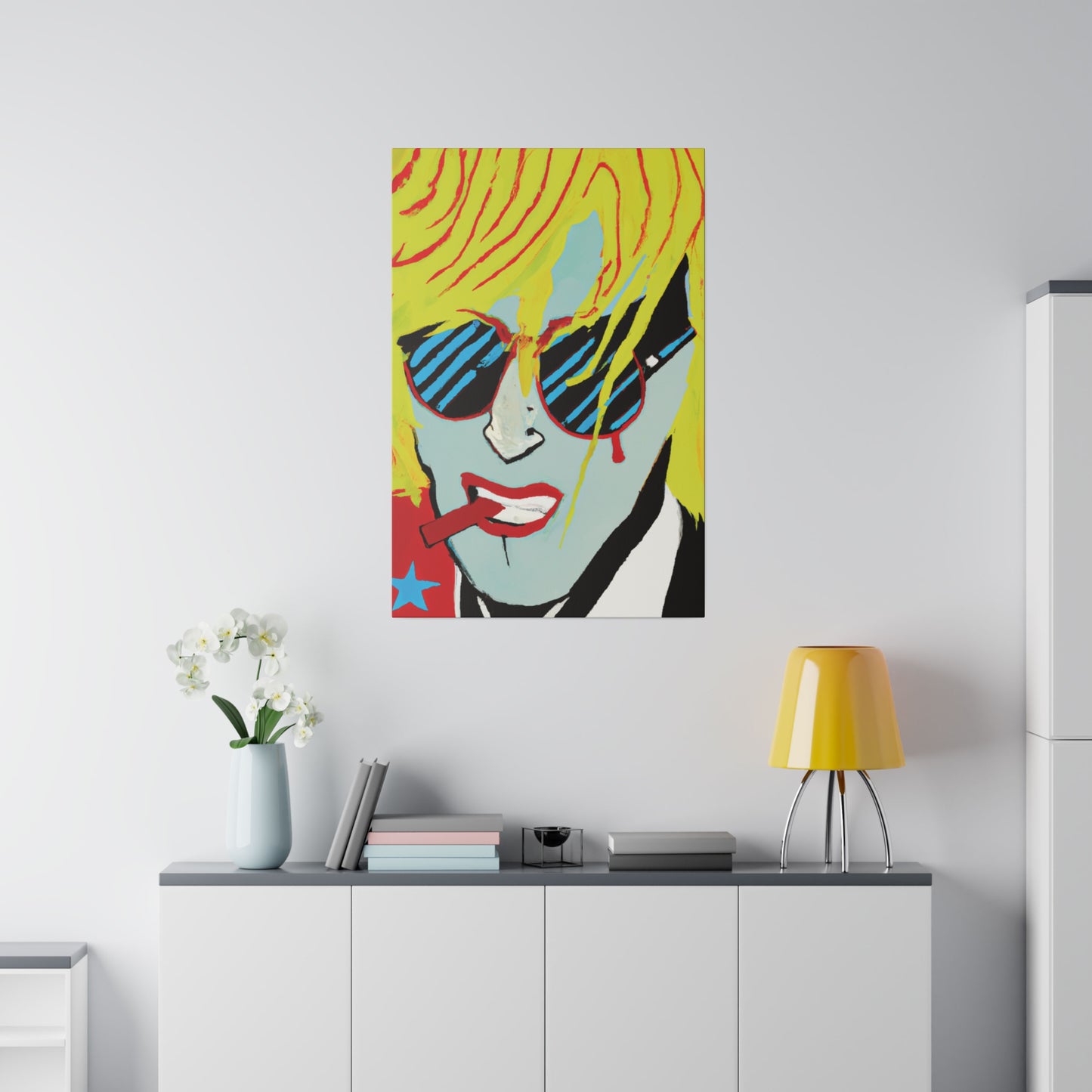 3122Y - Rockstar Painting Print | Face | Abstract | Poster | Home Decor | Wall Art | Music Art | Canvas