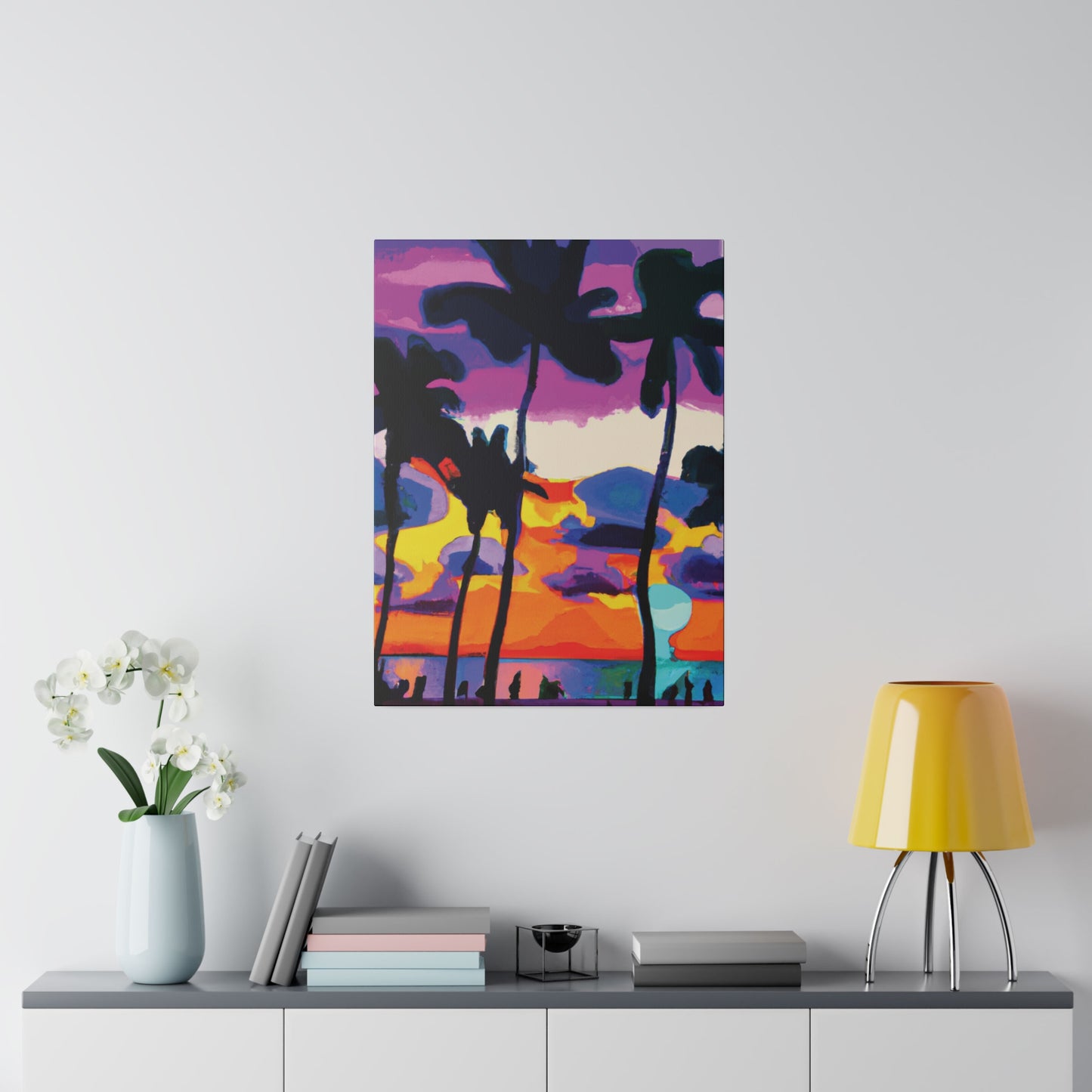 7455H - Miami Beach Sunset Painting Print | Miami | Beach | Sunset | Poster | Home Decor | Wall Art | Canvas