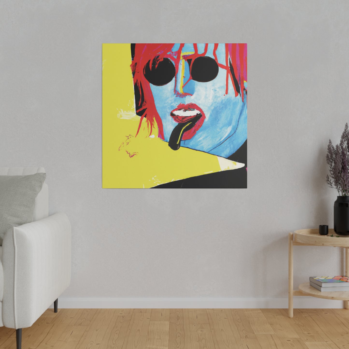 6227H - Rockstar Painting Print | Face | Abstract | Poster | Home Decor | Wall Art | Music Art | Canvas