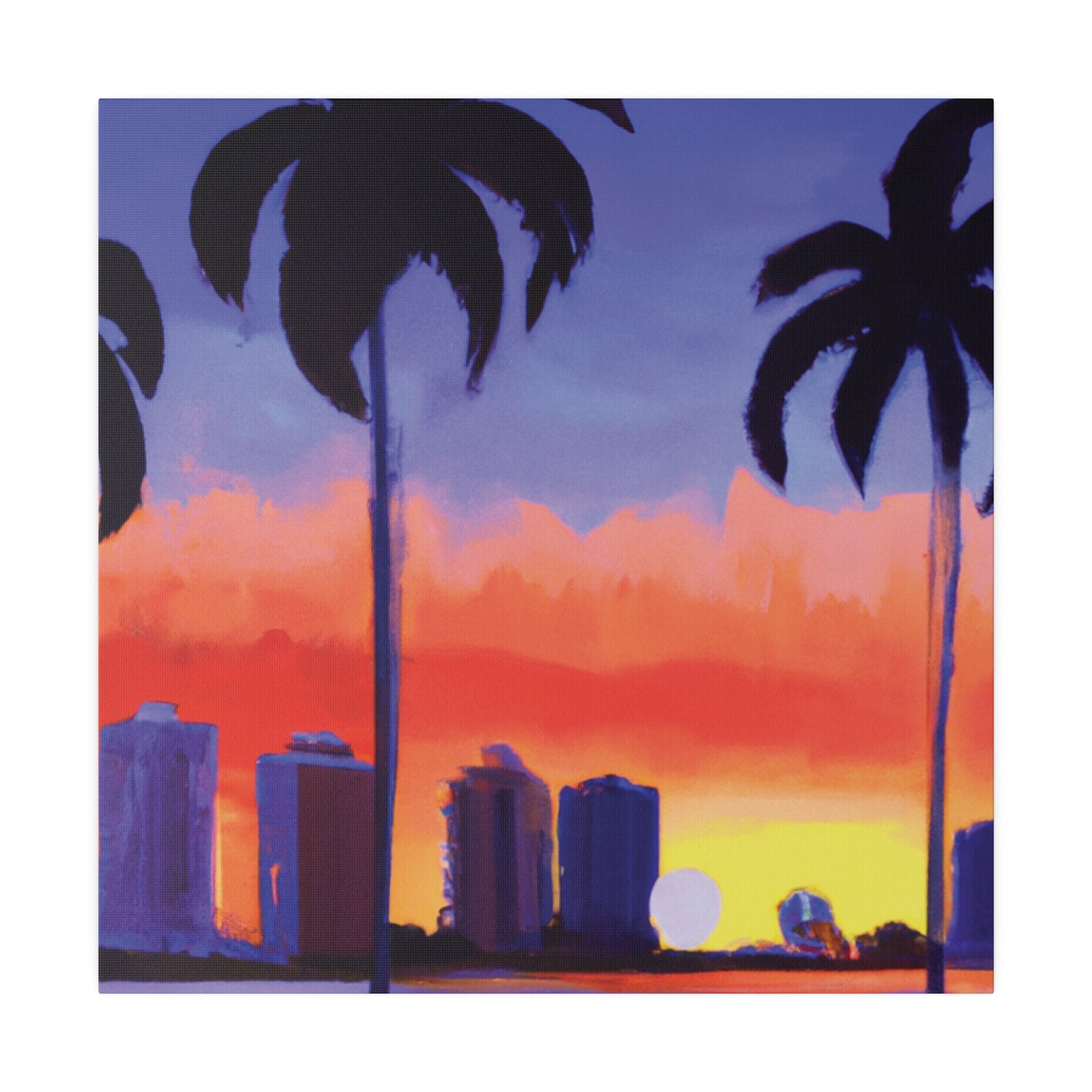 6829T - Miami Beach Sunset Painting Print | Miami | Beach | Sunset | Poster | Home Decor | Wall Art | Canvas