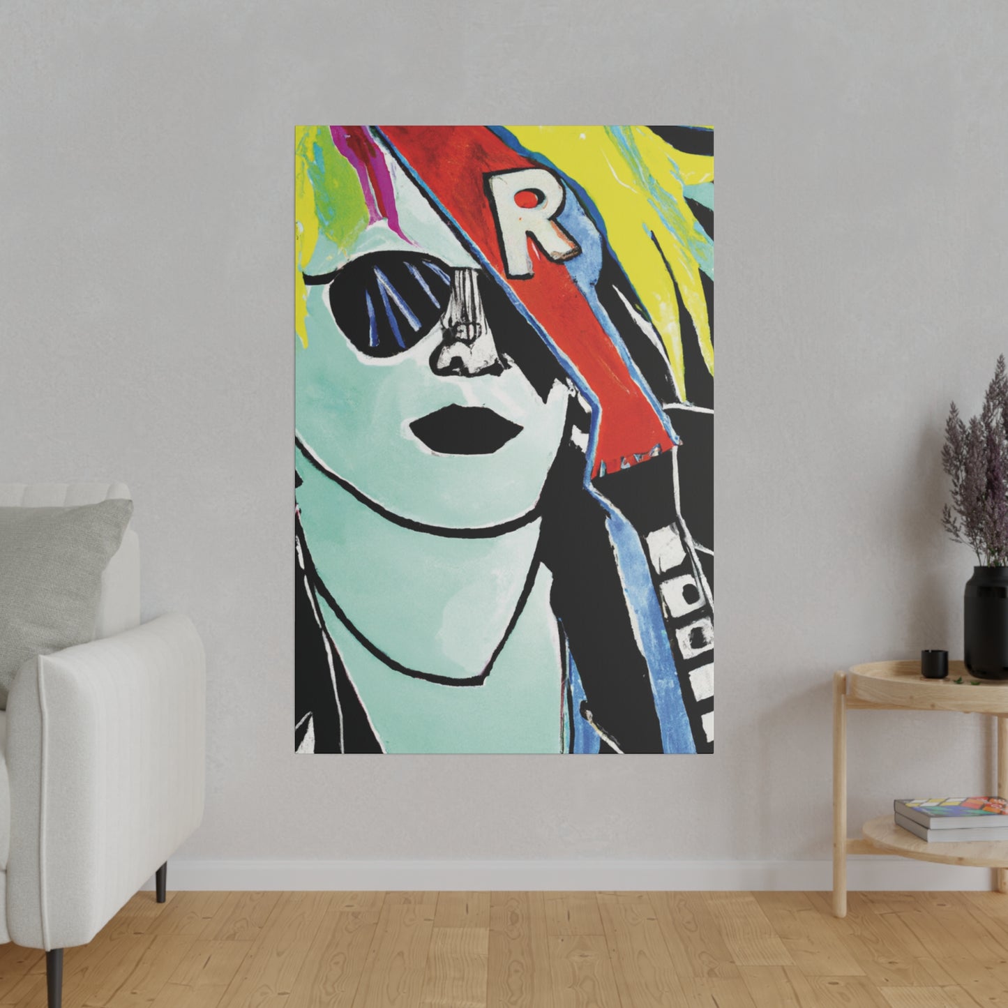 9391O - Rockstar Painting Print | Face | Abstract | Poster | Home Decor | Wall Art | Music Art | Canvas