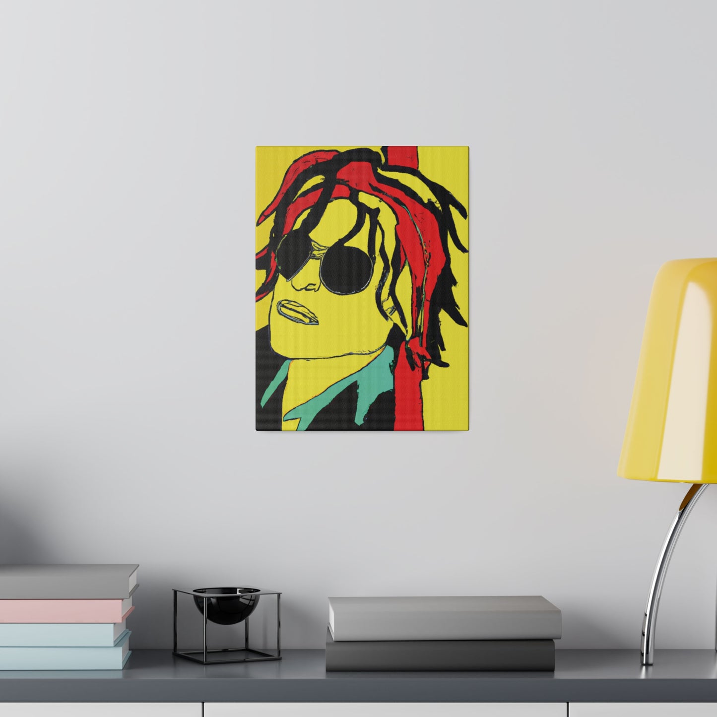 4551W - Rockstar Painting Print | Face | Abstract | Poster | Home Decor | Wall Art | Music Art | Canvas