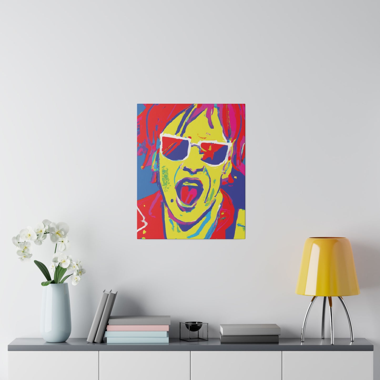 6706E - Rockstar Painting Print | Face | Abstract | Poster | Home Decor | Wall Art | Music Art | Canvas