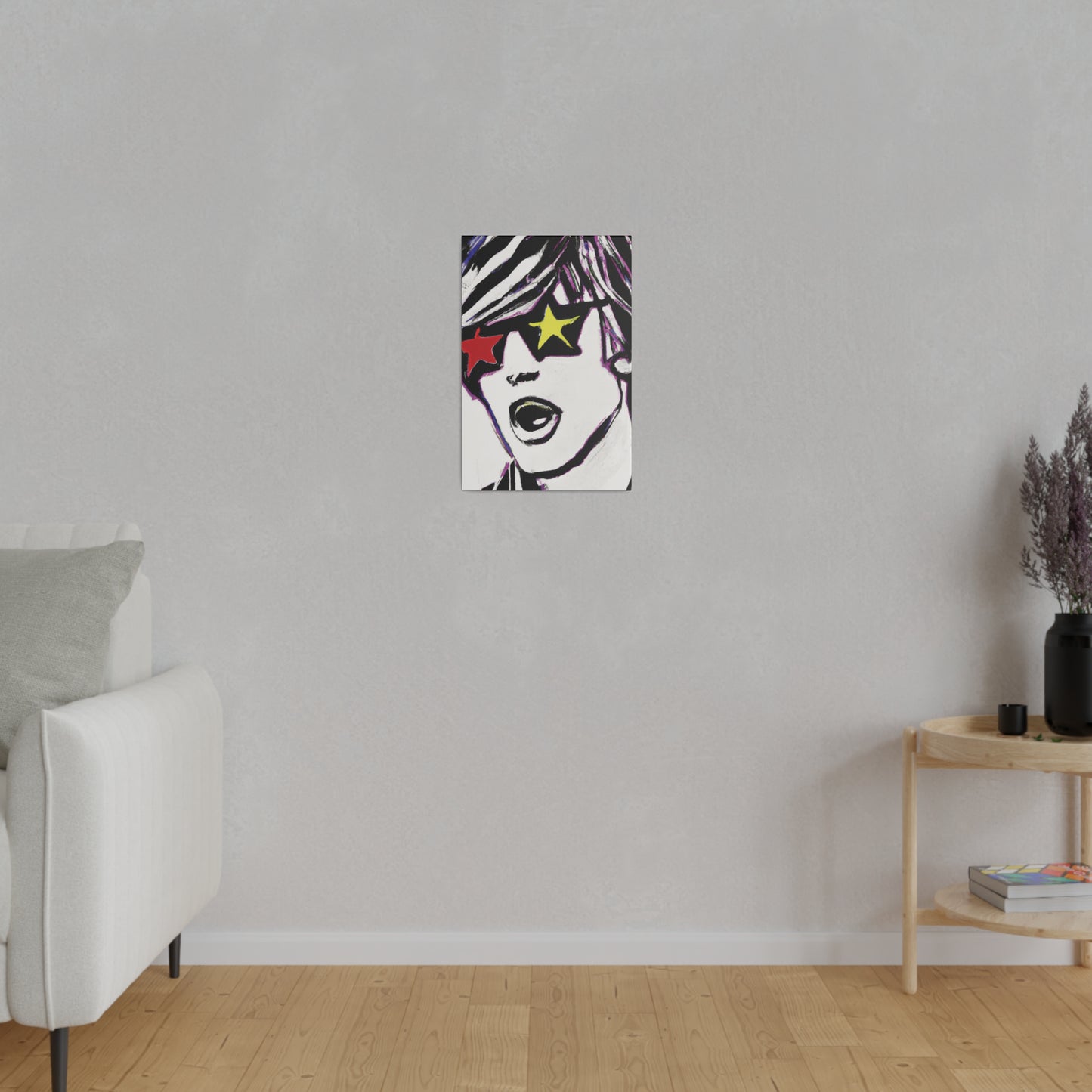 4532A - Rockstar Painting Print | Face | Abstract | Poster | Home Decor | Wall Art | Music Art | Canvas