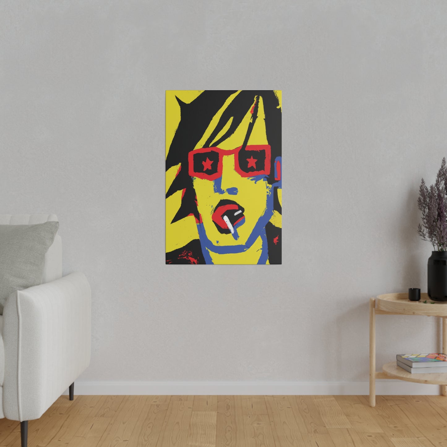 4745B - Rockstar Painting Print | Face | Abstract | Poster | Home Decor | Wall Art | Music Art | Canvas