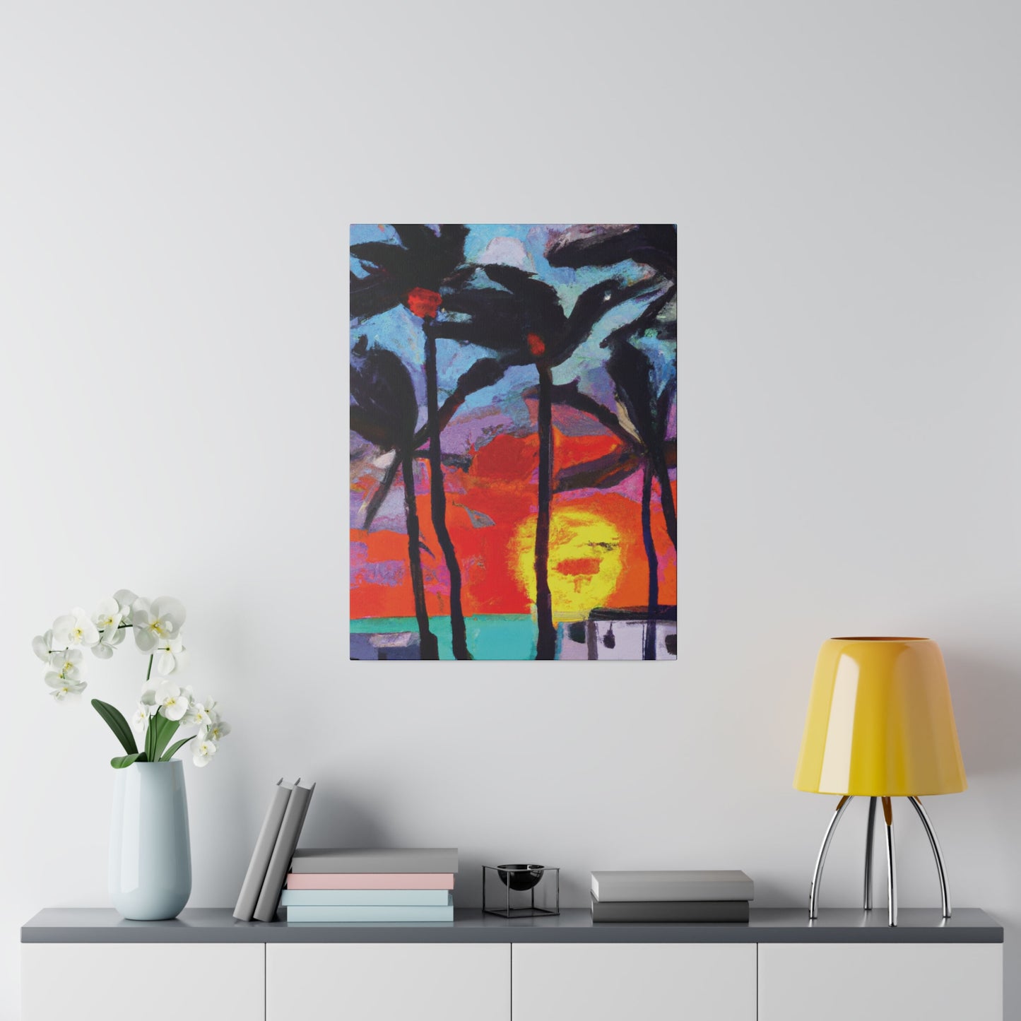 8407Q - Miami Beach Sunset Painting Print | Miami | Beach | Sunset | Poster | Home Decor | Wall Art | Canvas