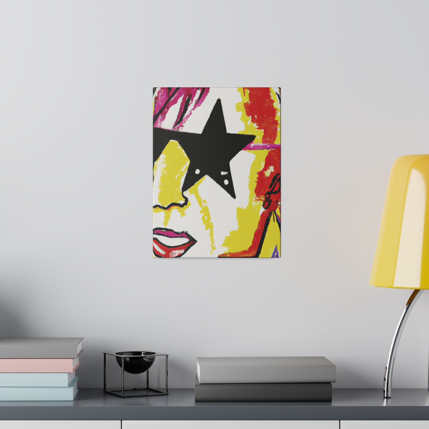 5698R - Rockstar Painting Print | Face | Abstract | Poster | Home Decor | Wall Art | Music Art | Canvas