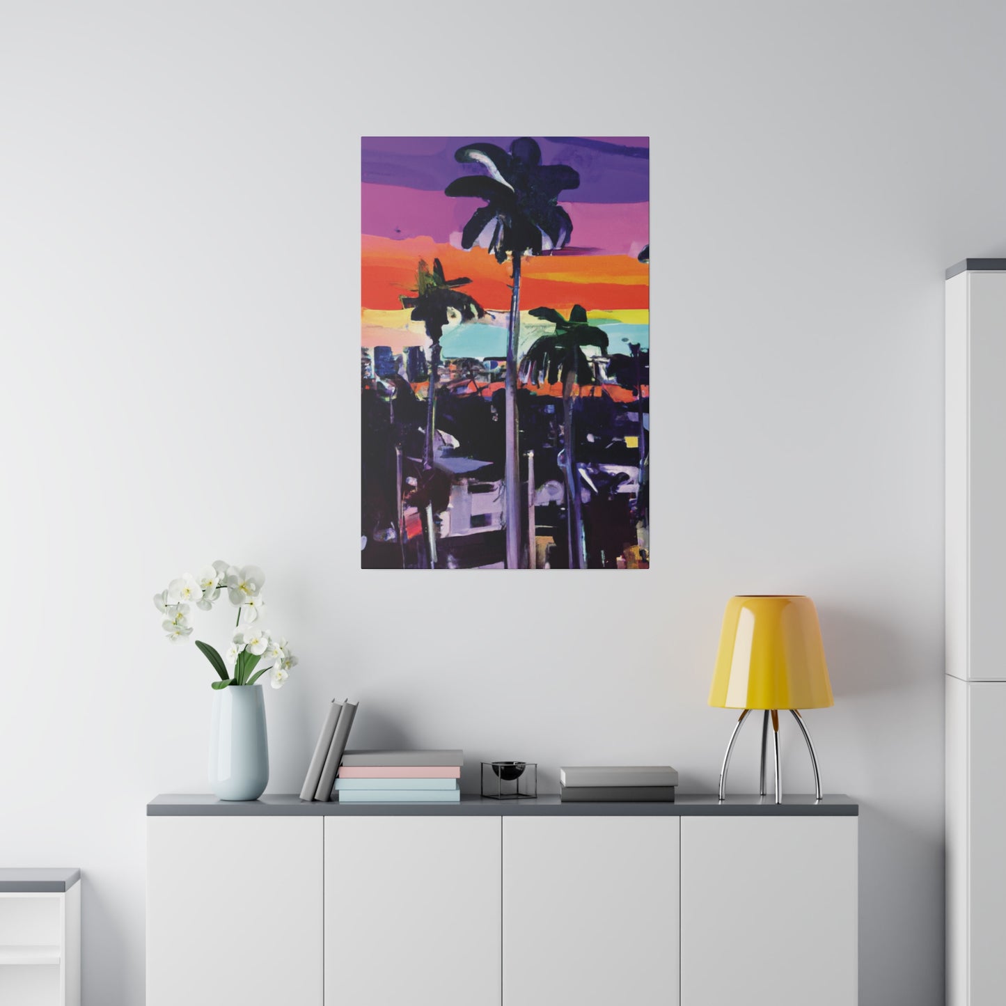 8668T - Miami Beach Sunset Painting Print | Miami | Beach | Sunset | Poster | Home Decor | Wall Art | Canvas