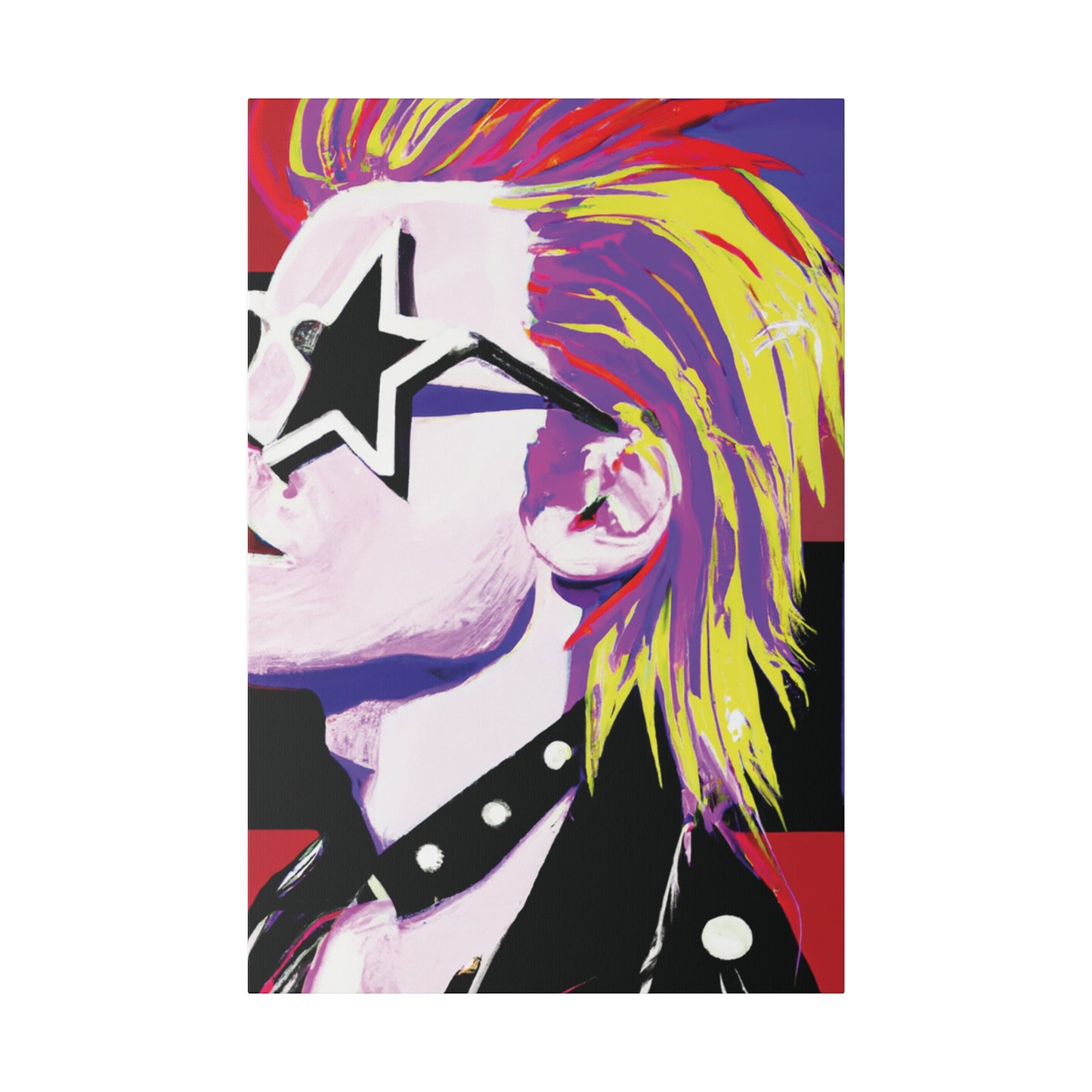 7547K - Rockstar Painting Print | Face | Abstract | Poster | Home Decor | Wall Art | Music Art | Canvas