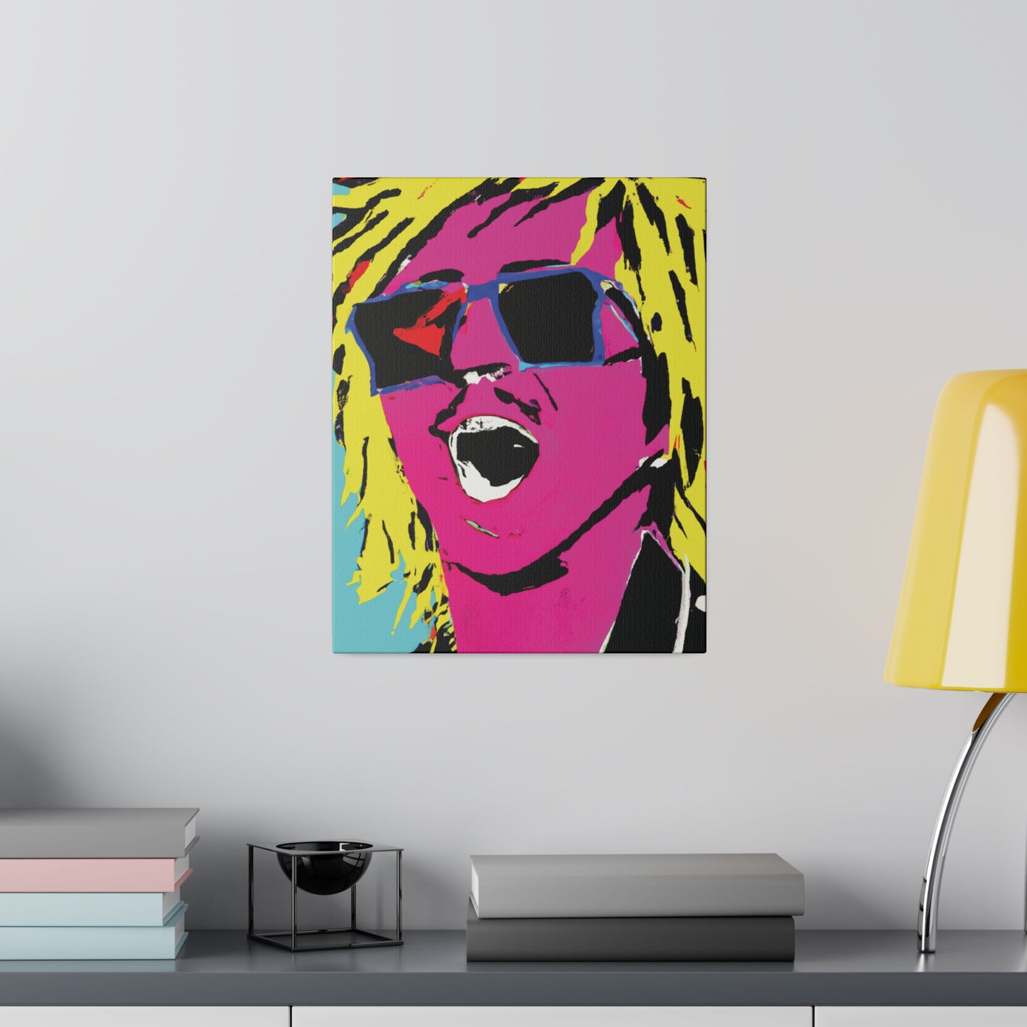 8376W - Rockstar Painting Print | Face | Abstract | Poster | Home Decor | Wall Art | Music Art | Canvas