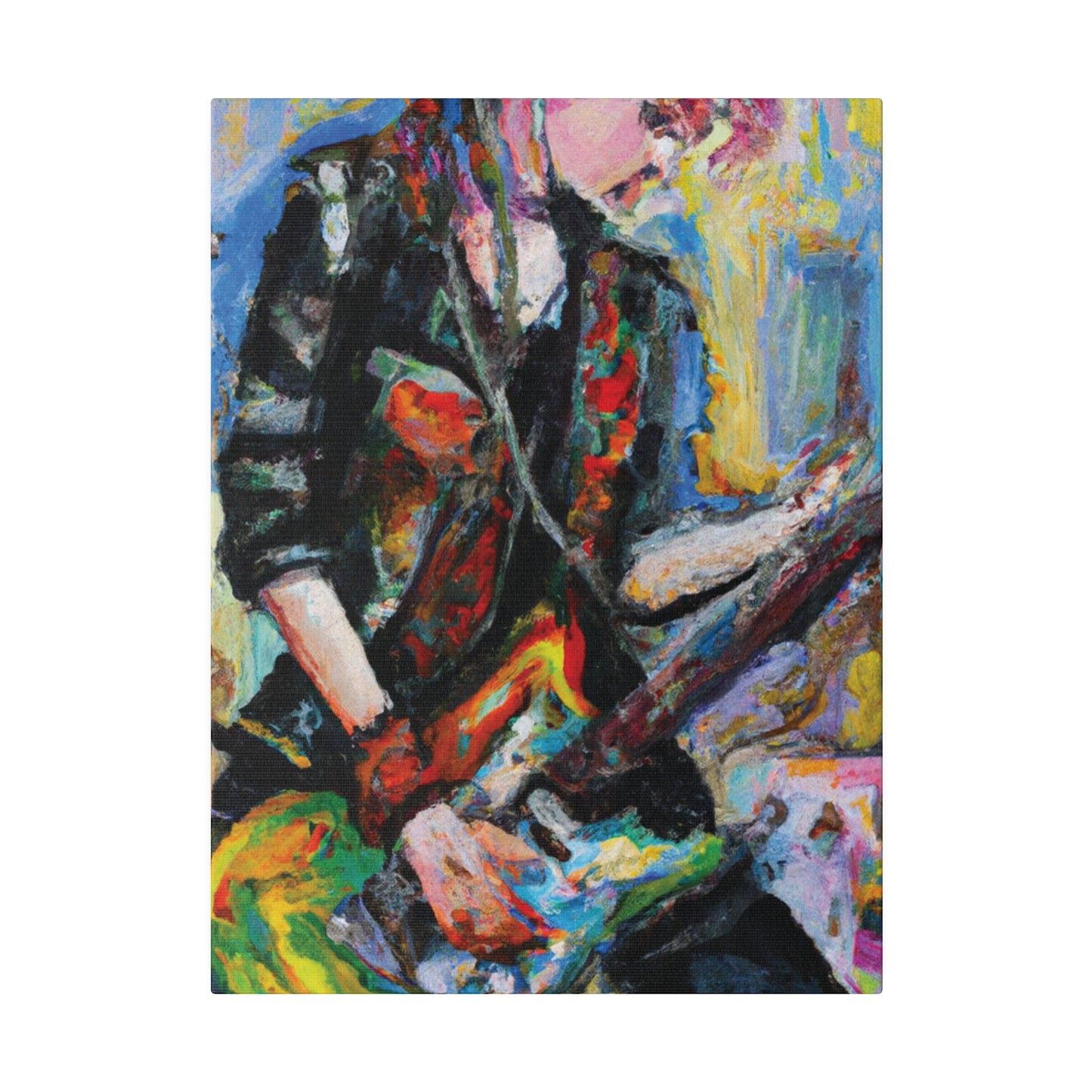 4658Z - Rockstar Oil Painting Style Print | Poster | Home Decor | Wall Art | Music Art | Canvas