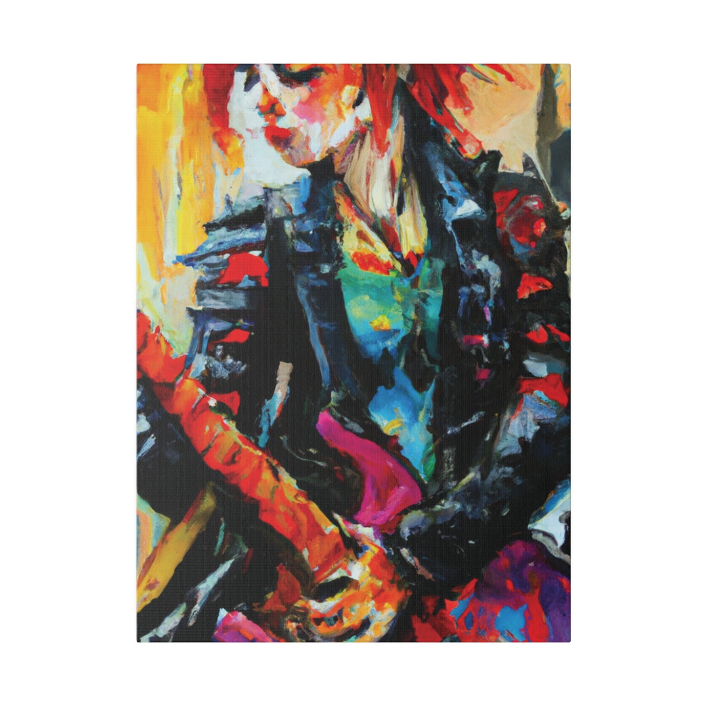 8596X - Rockstar Oil Painting Style Print | Poster | Home Decor | Wall Art | Music Art | Canvas