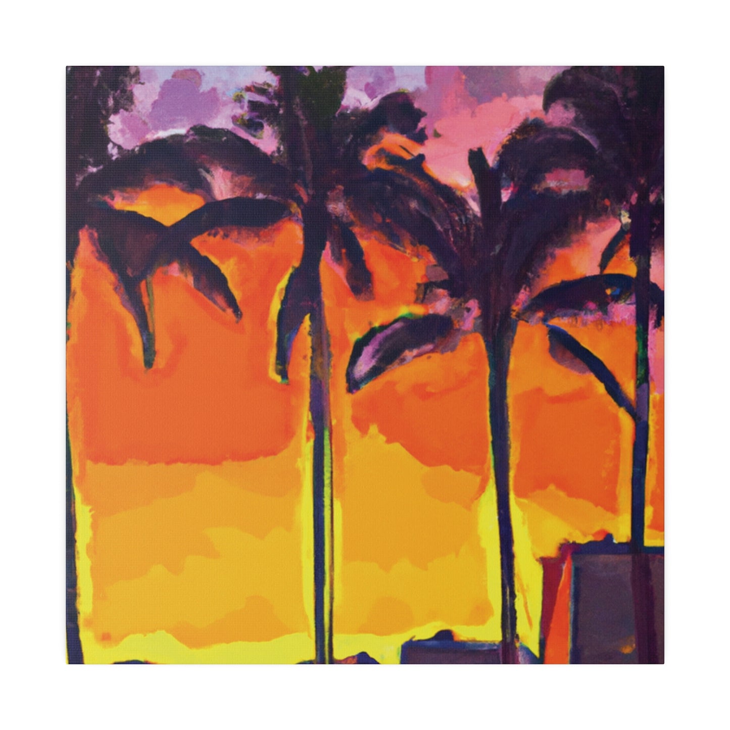 7392A - Miami Beach Sunset Painting Print | Miami | Beach | Sunset | Poster | Home Decor | Wall Art | Canvas